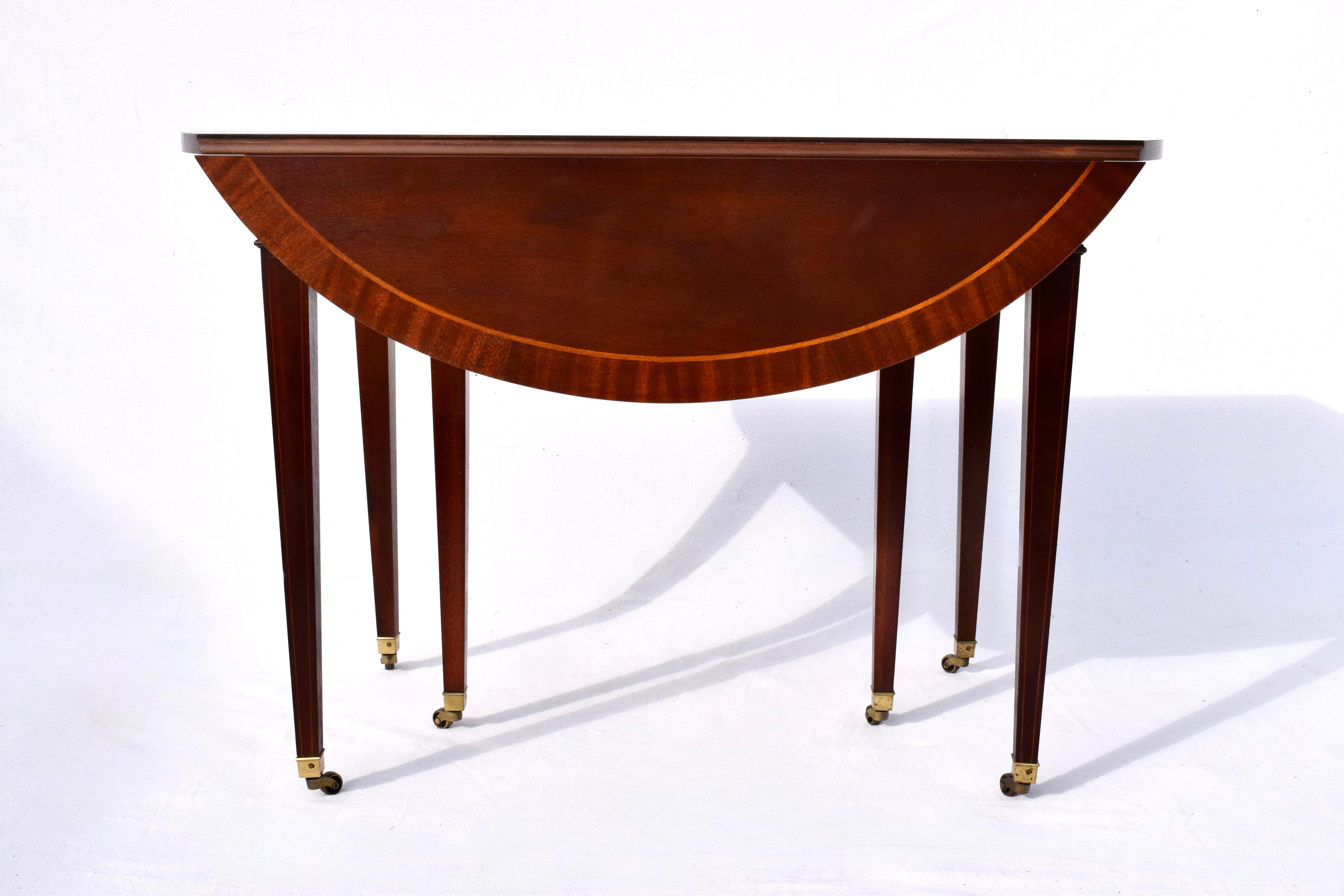 Mahogany Dining Table With Drop Leaf Option by Baker Furniture For Sale 8