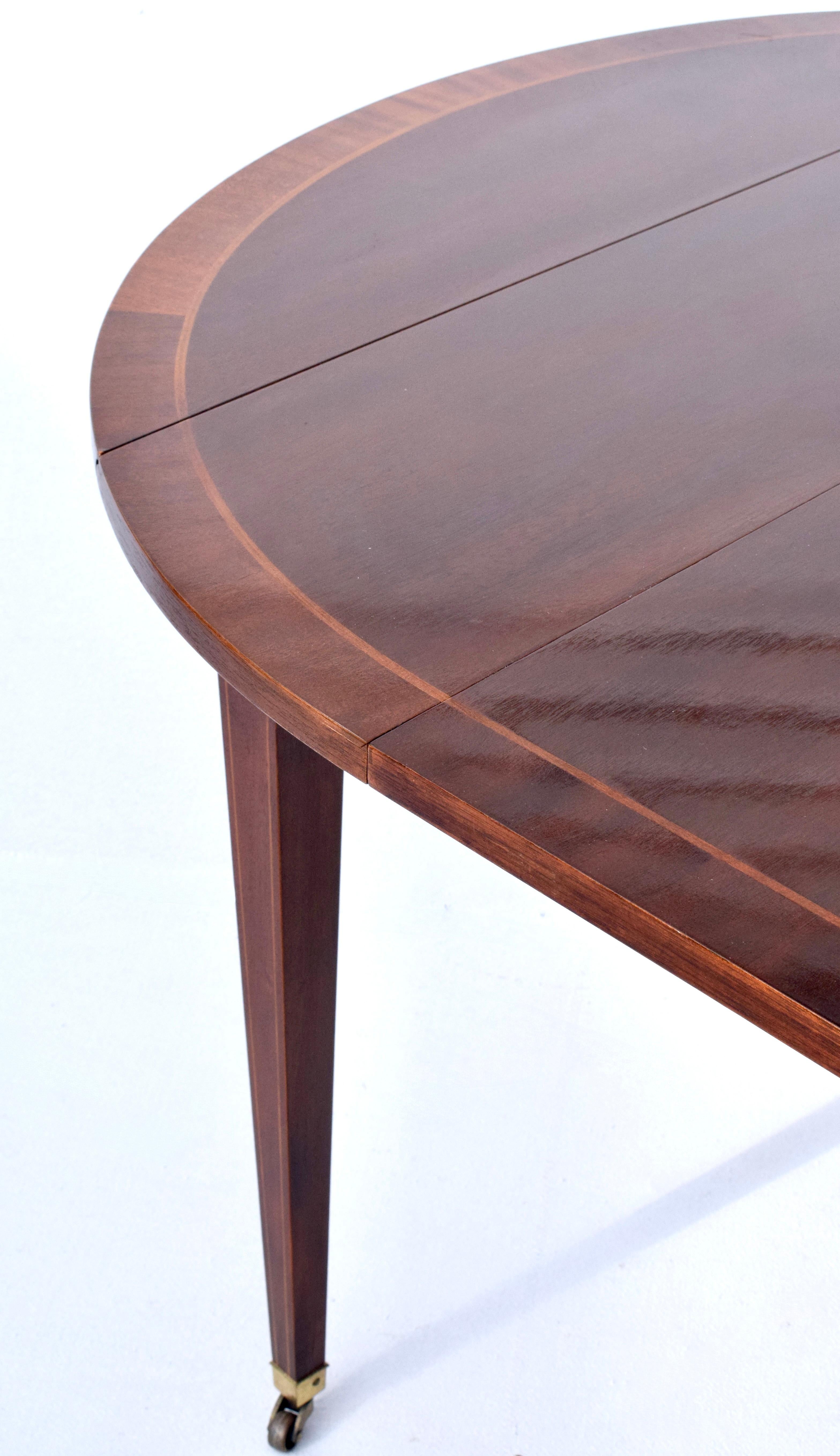 Mahogany Dining Table With Drop Leaf Option by Baker Furniture For Sale 9