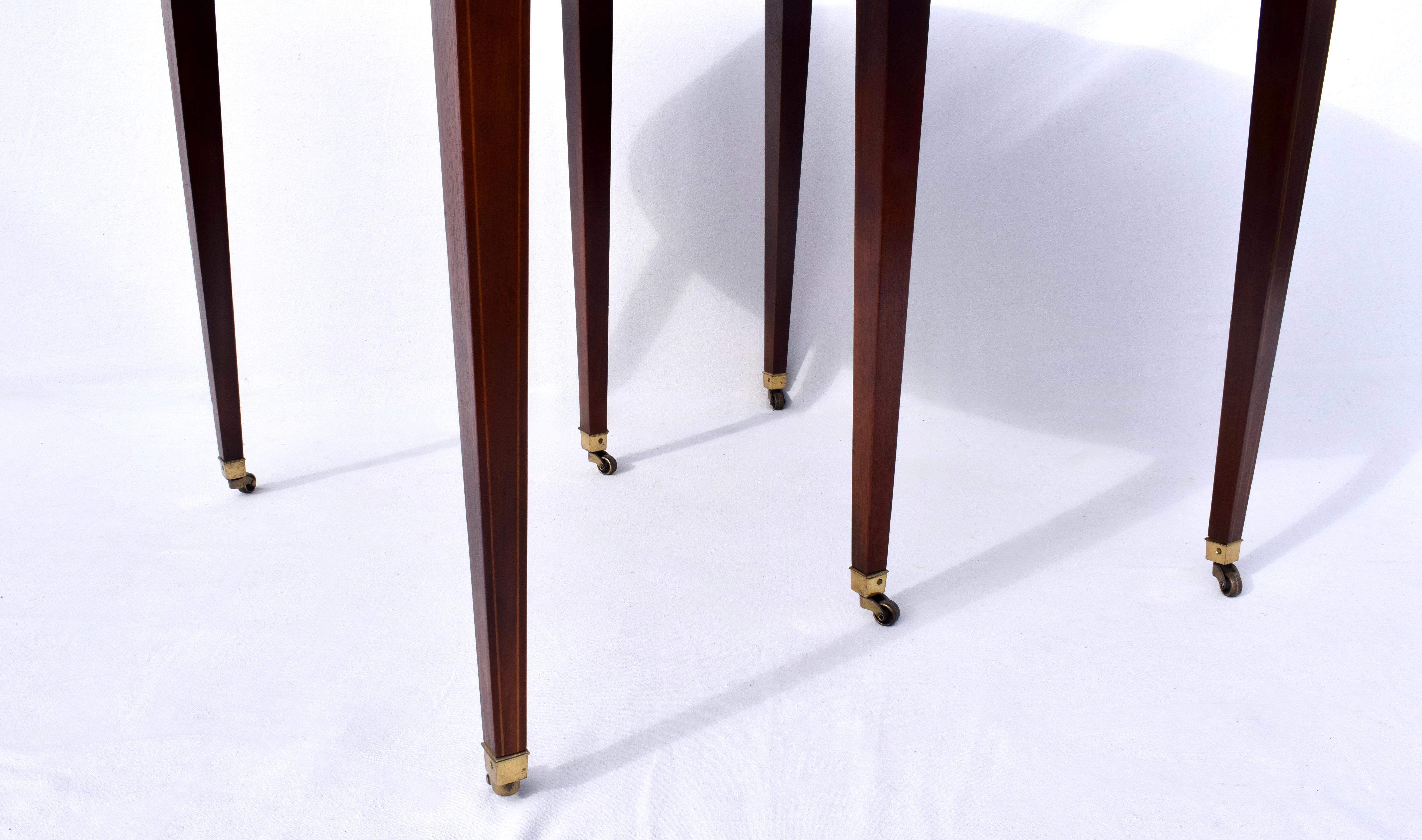 Mahogany Dining Table With Drop Leaf Option by Baker Furniture For Sale 11