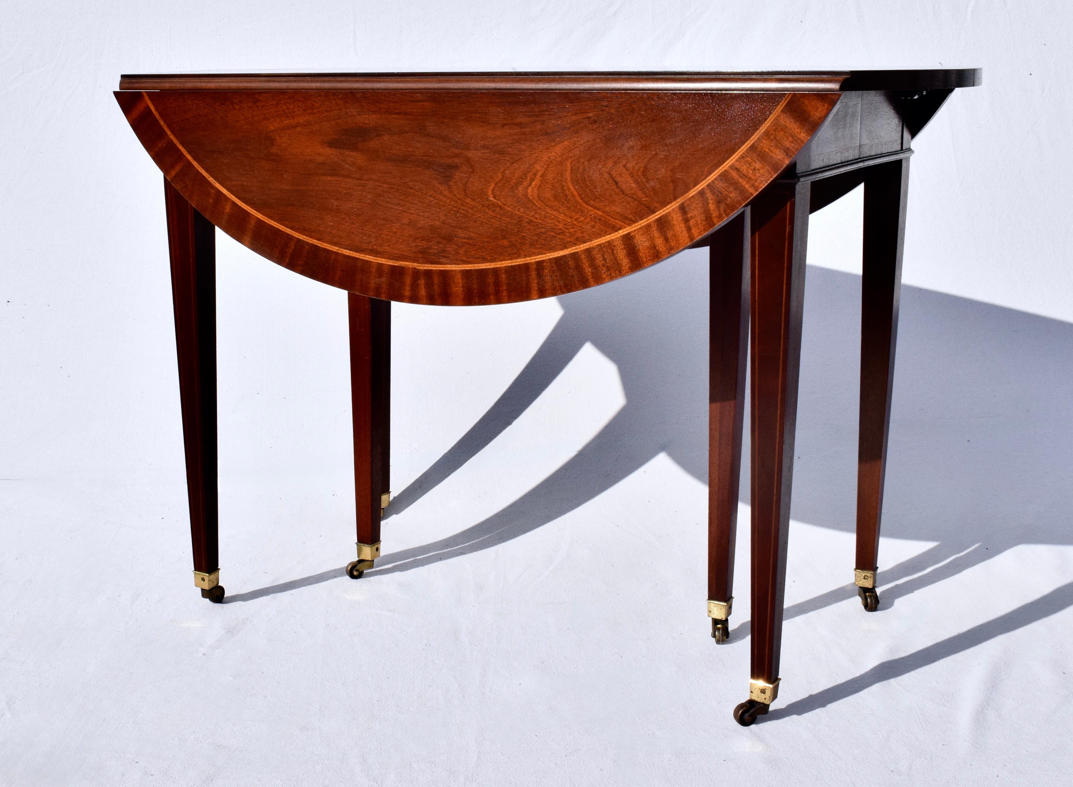 Mahogany Dining Table With Drop Leaf Option by Baker Furniture For Sale 12