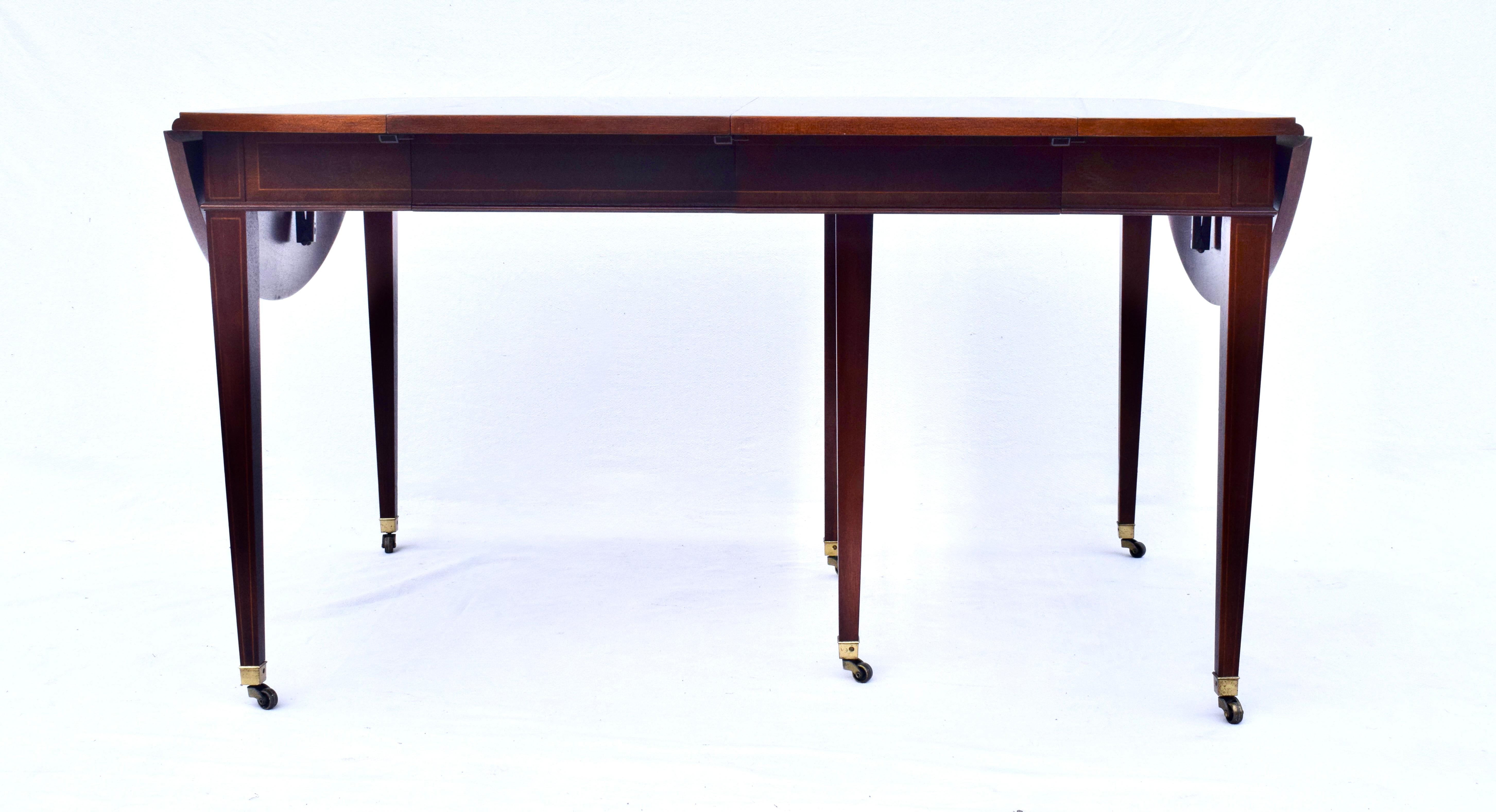 Mahogany Dining Table With Drop Leaf Option by Baker Furniture For Sale 1