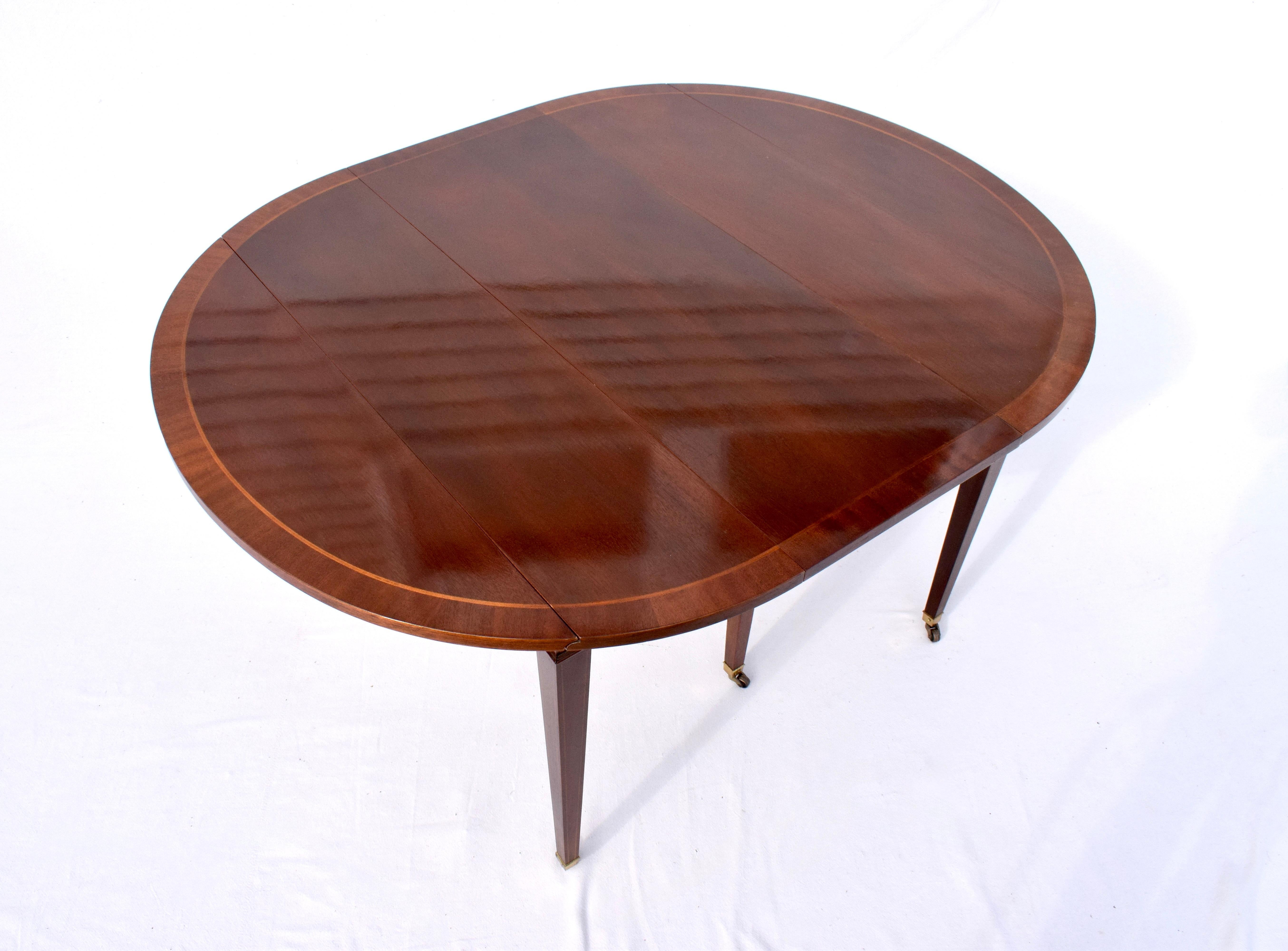 Mahogany Dining Table With Drop Leaf Option by Baker Furniture For Sale 2