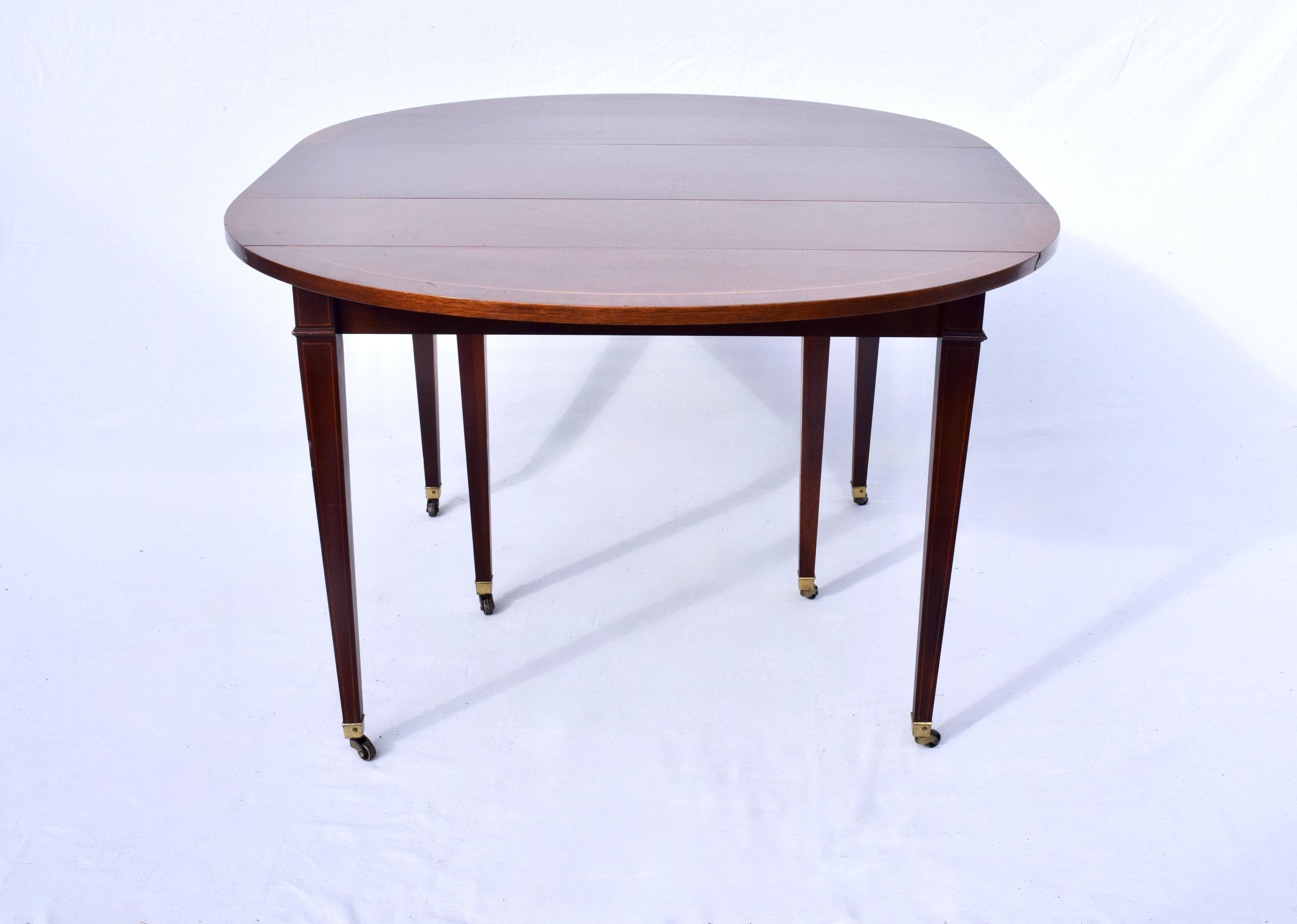 Mahogany Dining Table With Drop Leaf Option by Baker Furniture For Sale 3