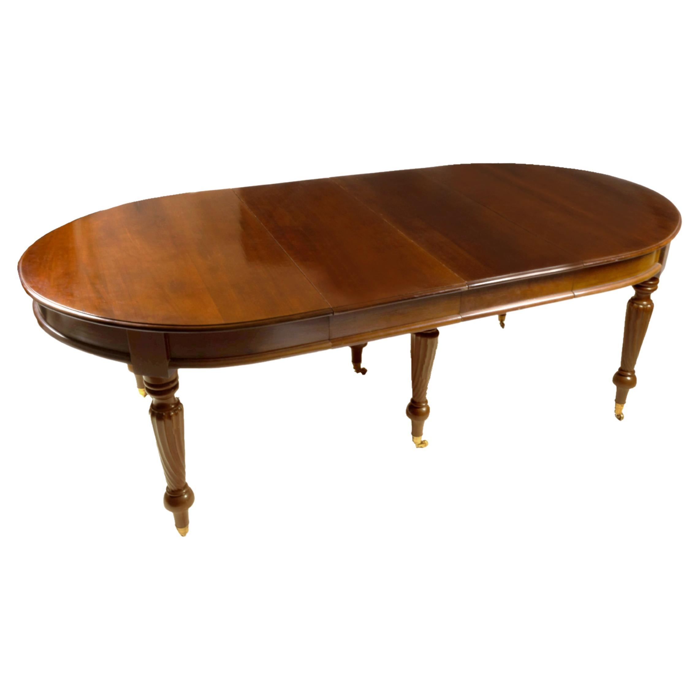 Mahogany Dinning Table With Extensions, 19th Century For Sale