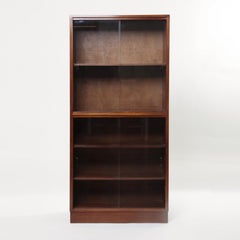 Mid Century Mahogany Display Cabinet Bookshelf, Shelving Unit