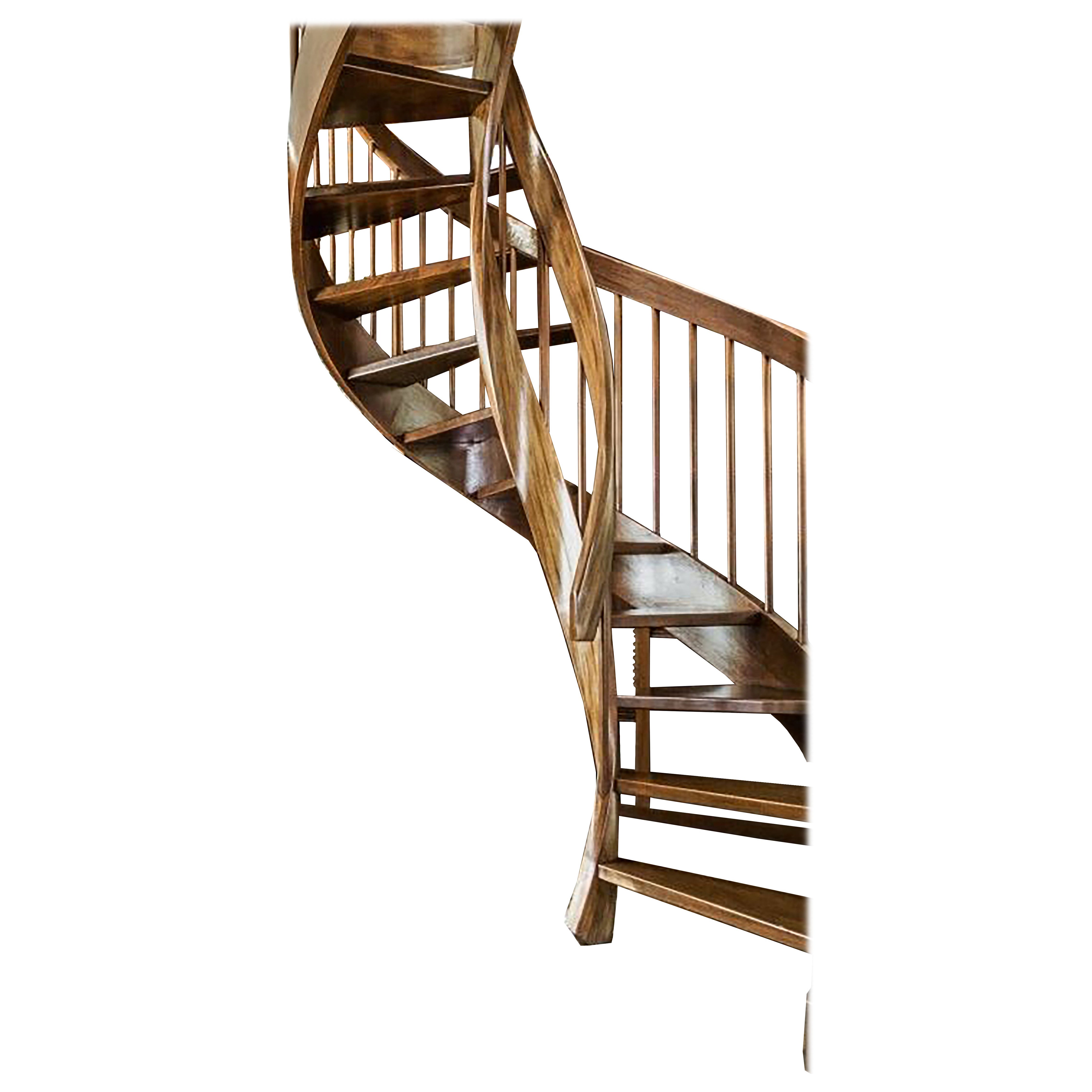 Mahogany Double Rail Spiral Staircase