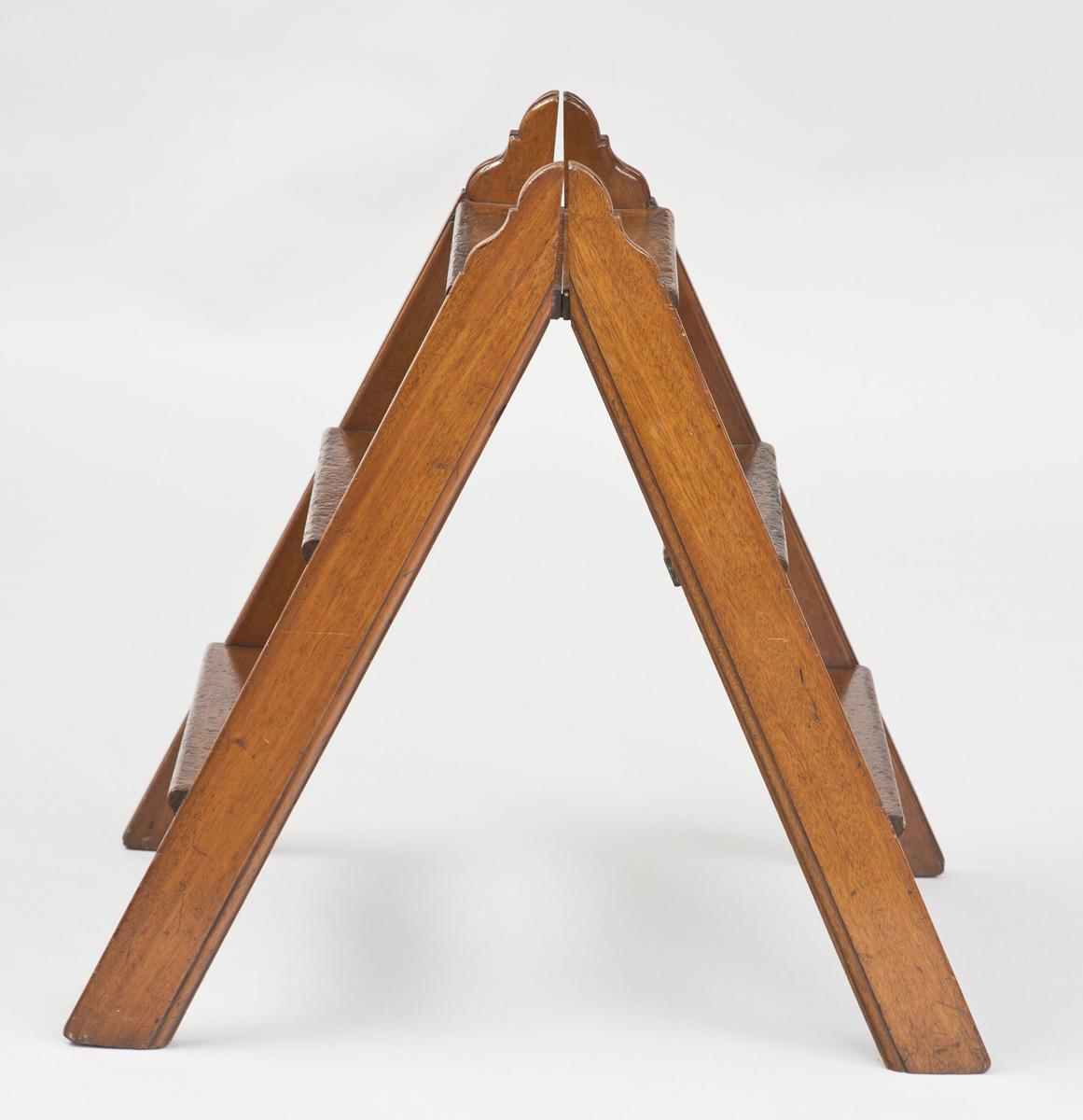 Victorian Mahogany Double-Sided Folding Step Ladder, circa 1870 For Sale