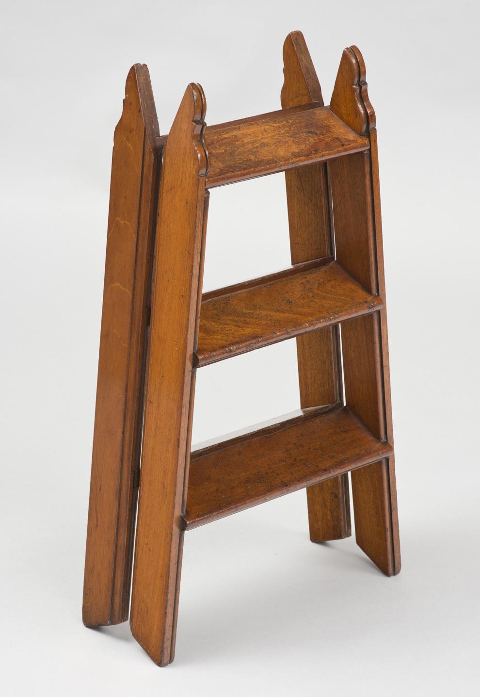 Mahogany Double-Sided Folding Step Ladder, circa 1870 In Good Condition For Sale In Sheffield, MA