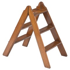 Antique Mahogany Double-Sided Folding Step Ladder, circa 1870