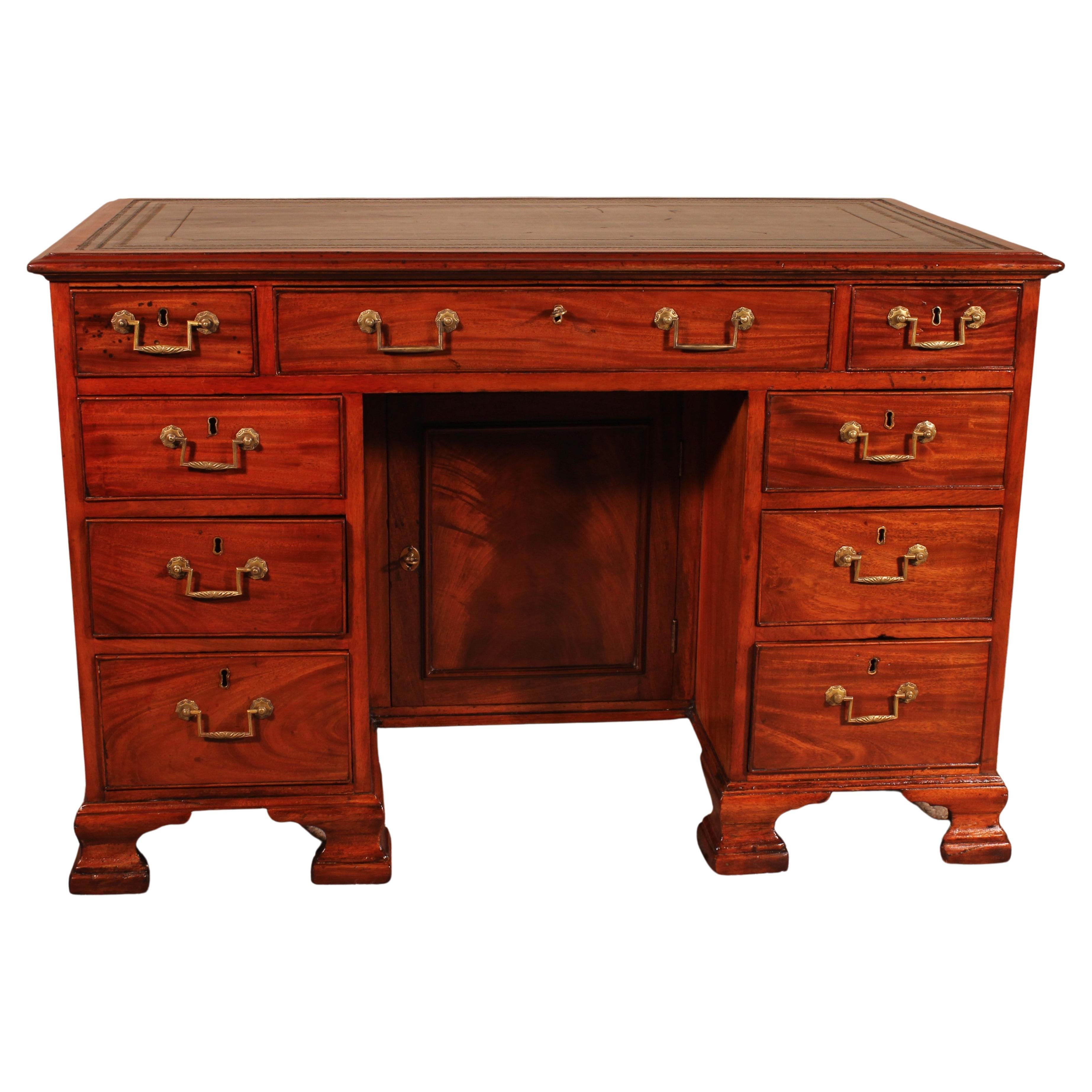 Good Large Double Pedestal Mahogany Desk For Sale at 1stDibs