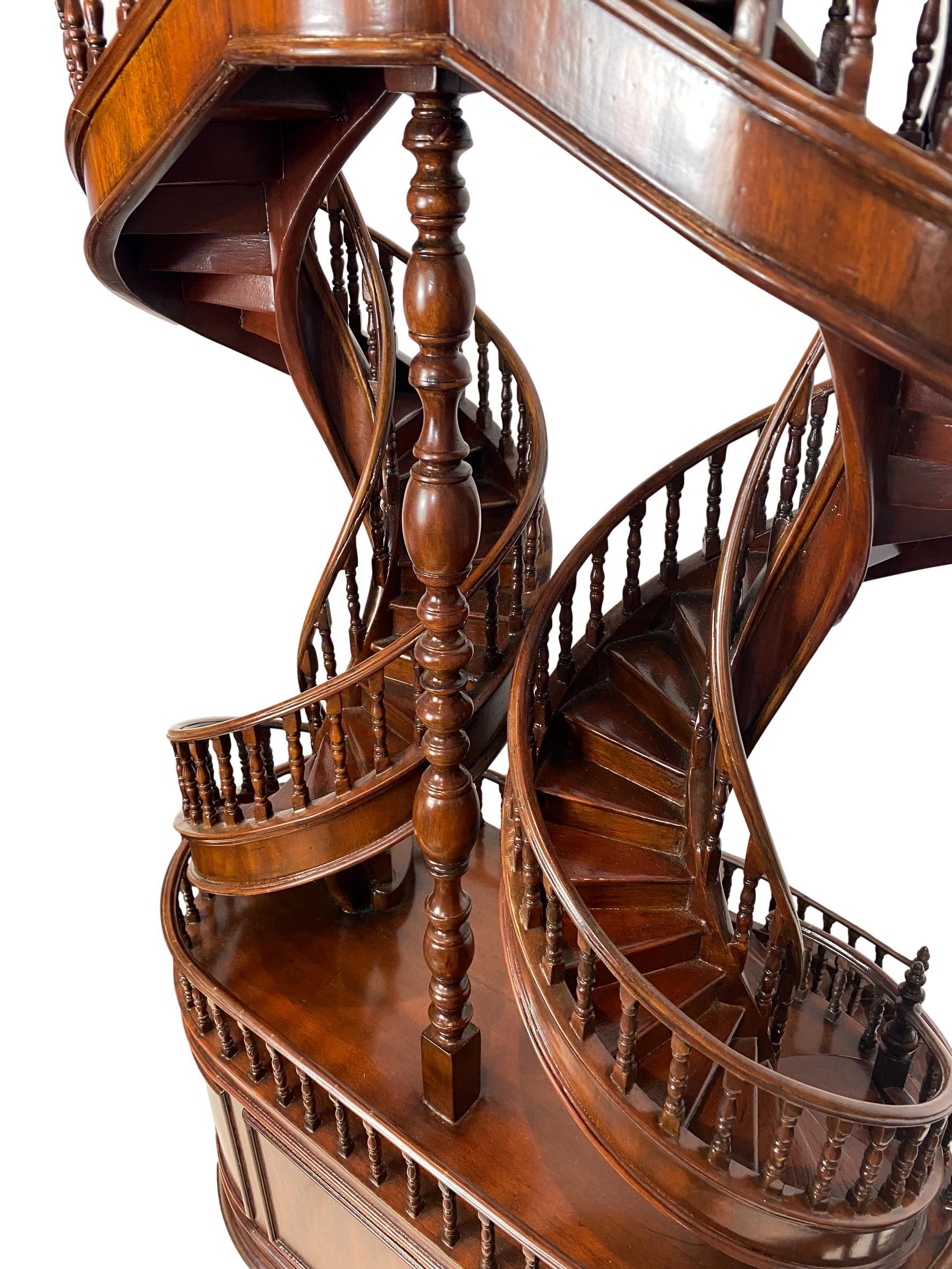 Mahogany Double Staircase Architectural Model, Late 20th Century, English 1