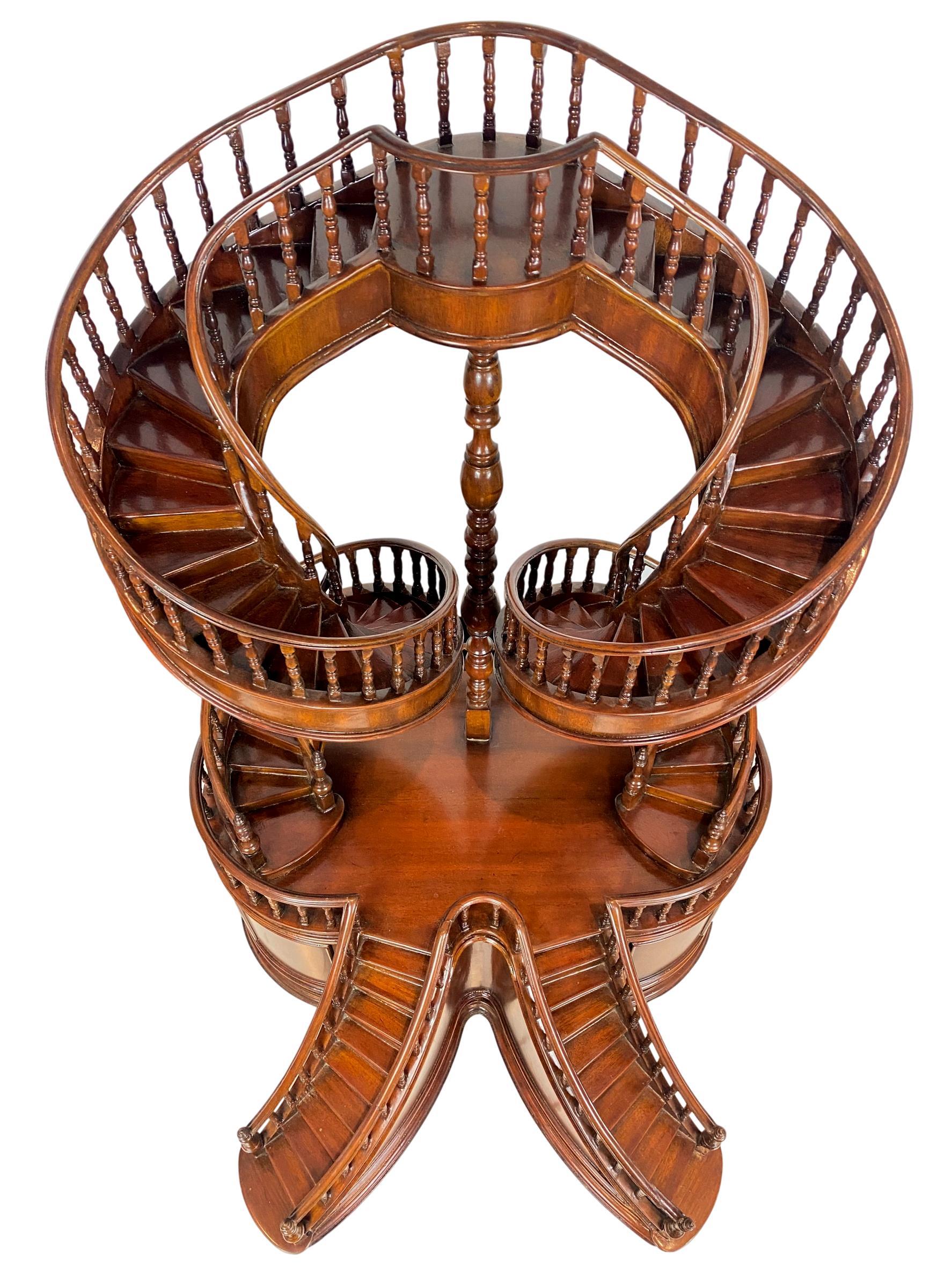 Mahogany Double Staircase Architectural Model, Late 20th Century, English 2