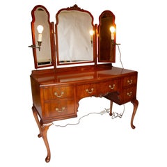 Mahogany Dressing Table with Dressing Stool circa 1930s