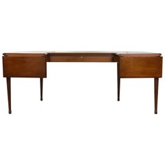 Mahogany Drop Leaf Demilune Desk