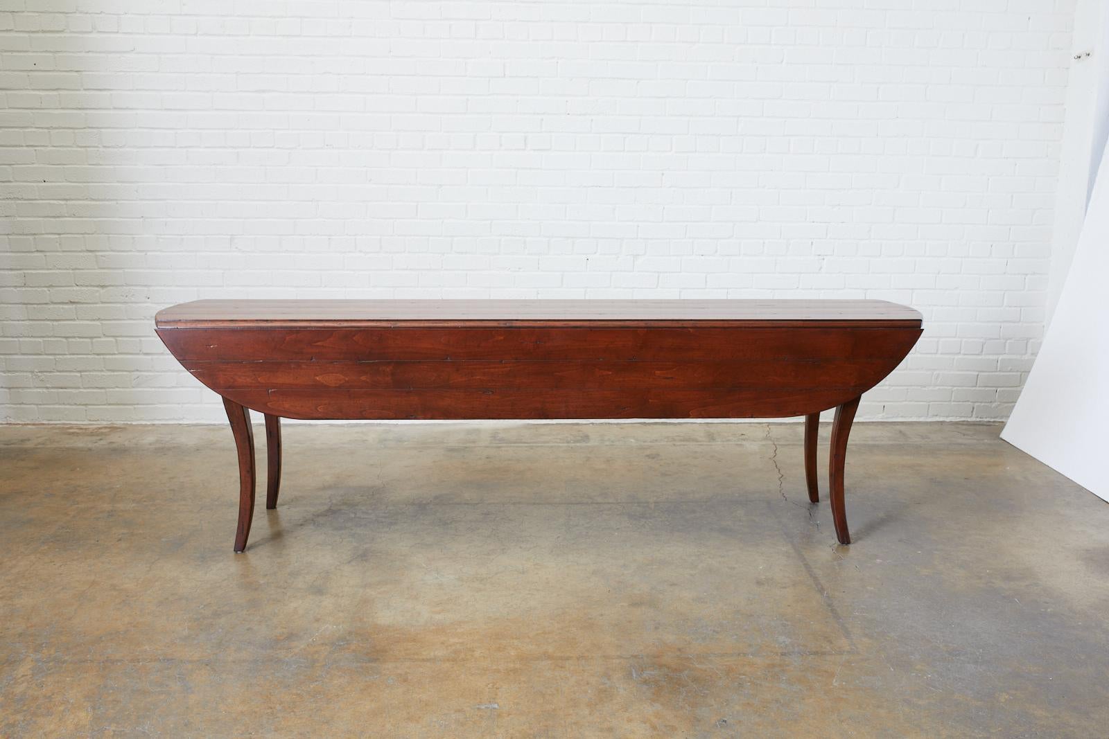 American Mahogany Drop-Leaf Hunt Dining Table or Console