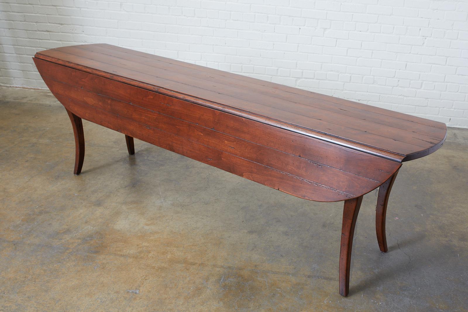 Mahogany Drop-Leaf Hunt Dining Table or Console In Good Condition In Rio Vista, CA
