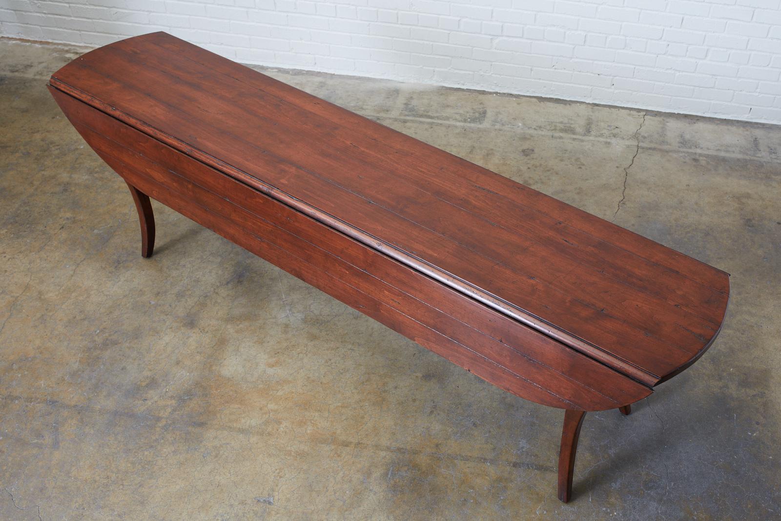 20th Century Mahogany Drop-Leaf Hunt Dining Table or Console