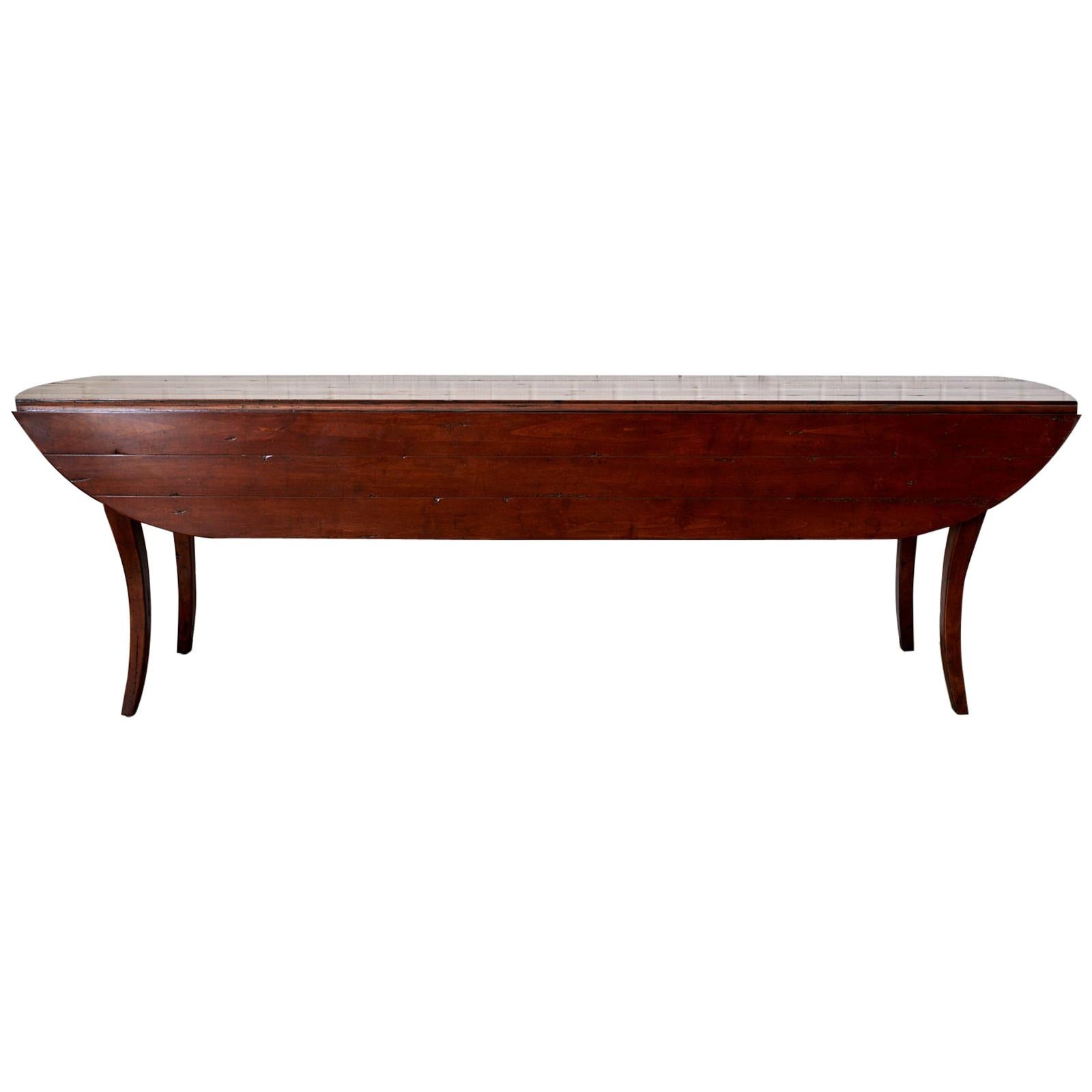 Mahogany Drop-Leaf Hunt Dining Table or Console