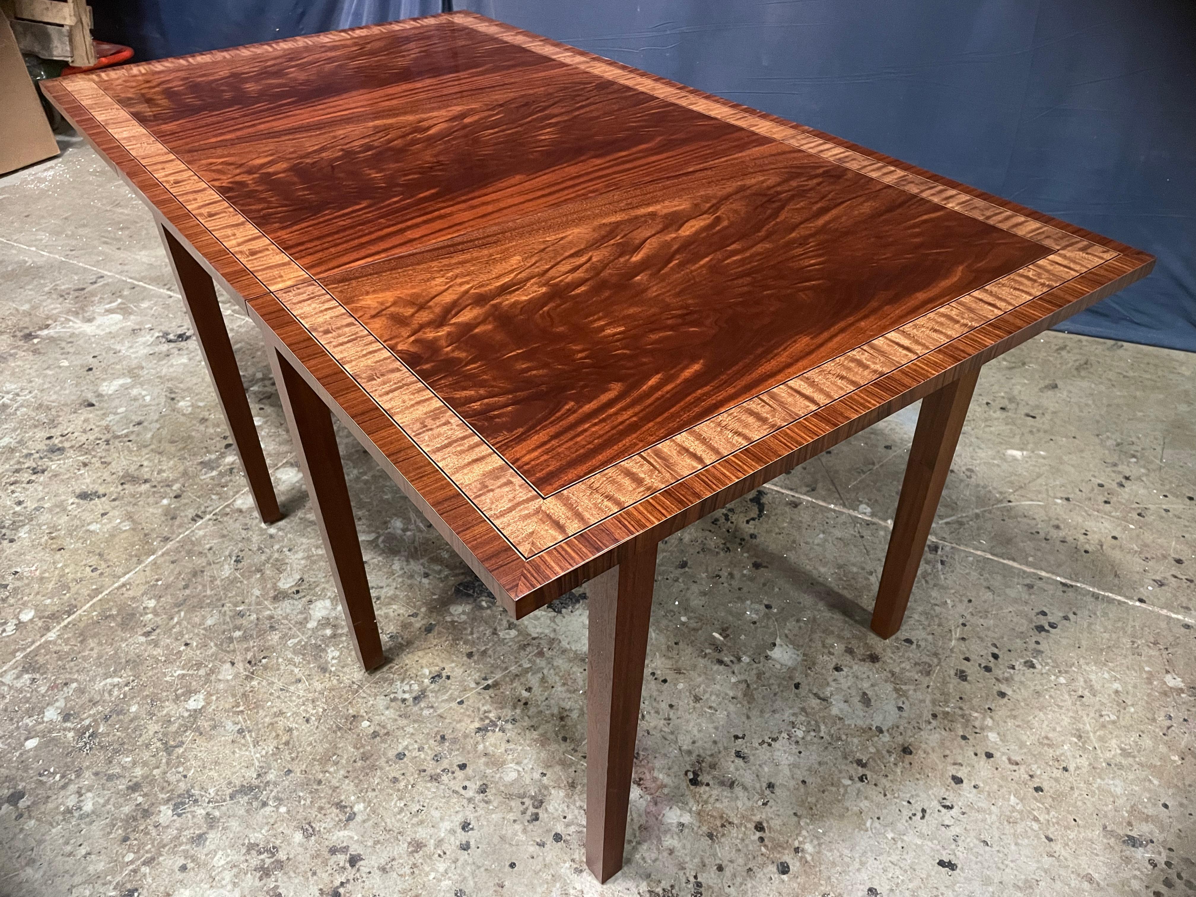 Contemporary Mahogany Drop-Leaf Table by Leighton Hall For Sale