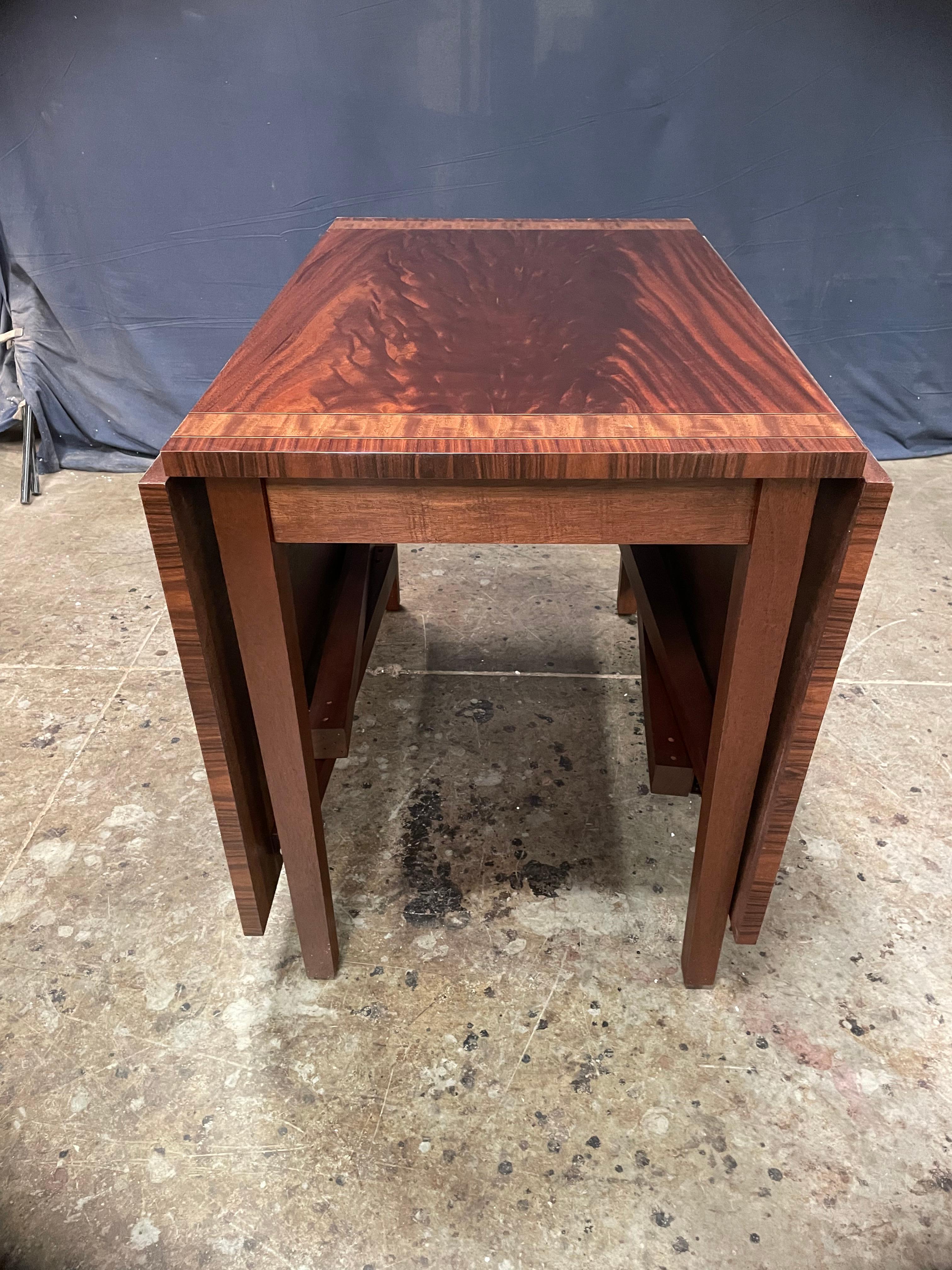 Mahogany Drop-Leaf Table by Leighton Hall For Sale 2