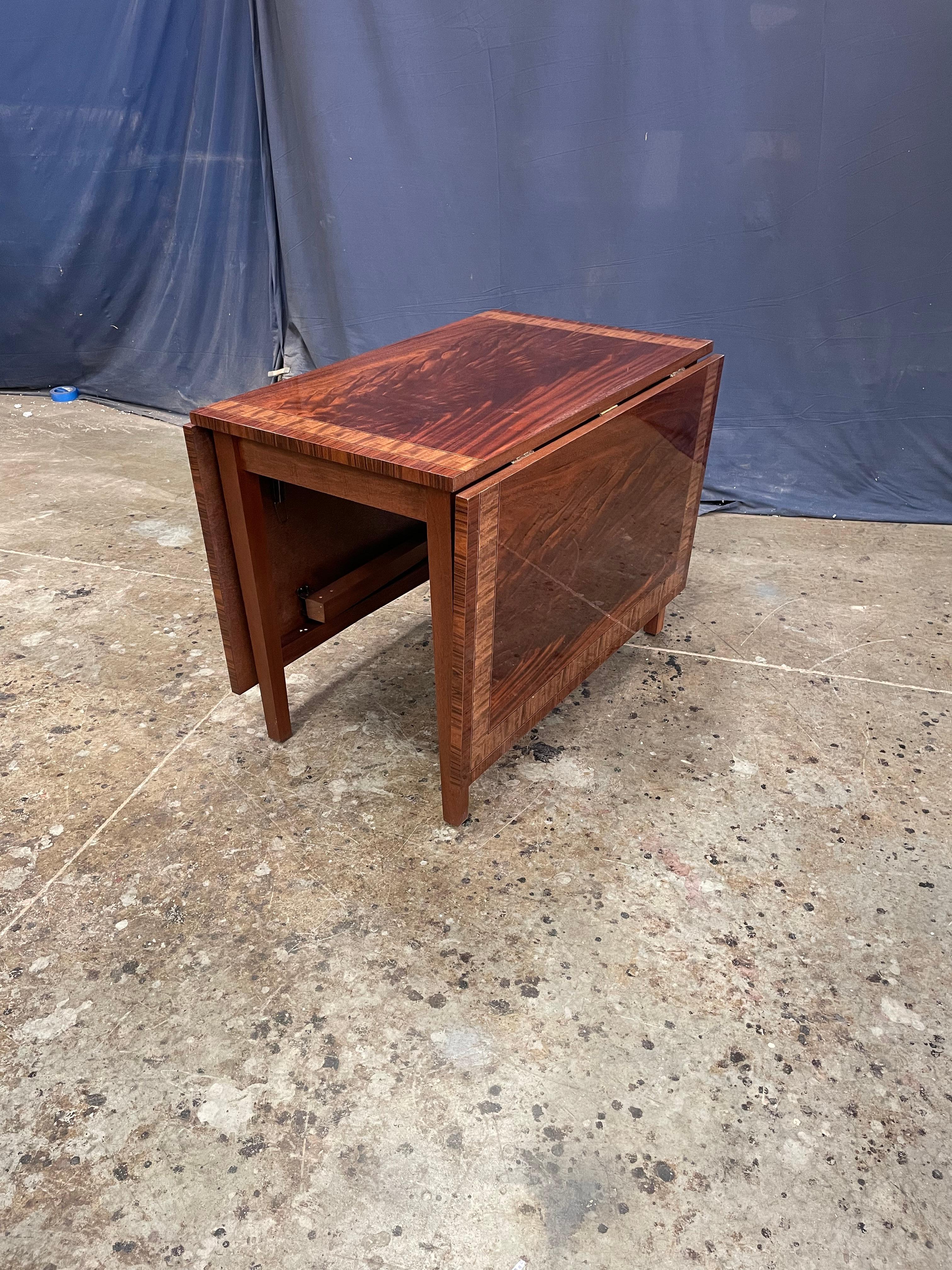 Mahogany Drop-Leaf Table by Leighton Hall For Sale 3