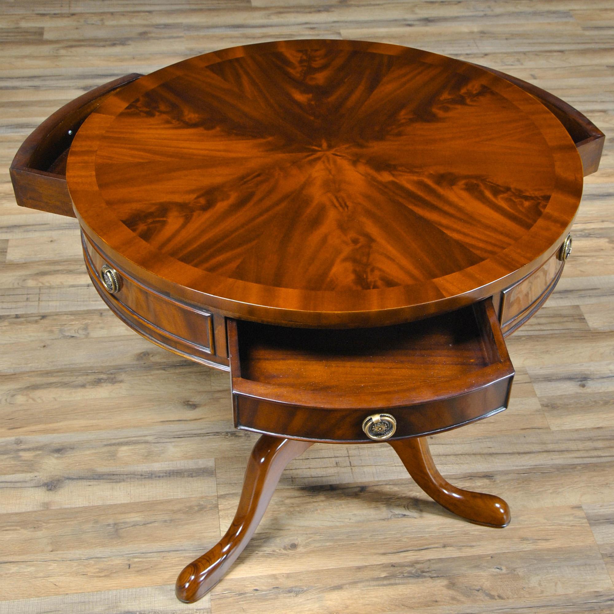 Queen Anne Mahogany Drum Table For Sale