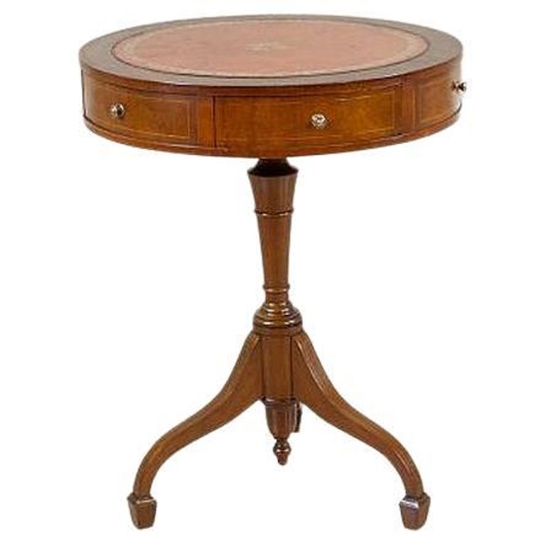 Mahogany Drum Table From the Late 20th Century For Sale at 1stDibs