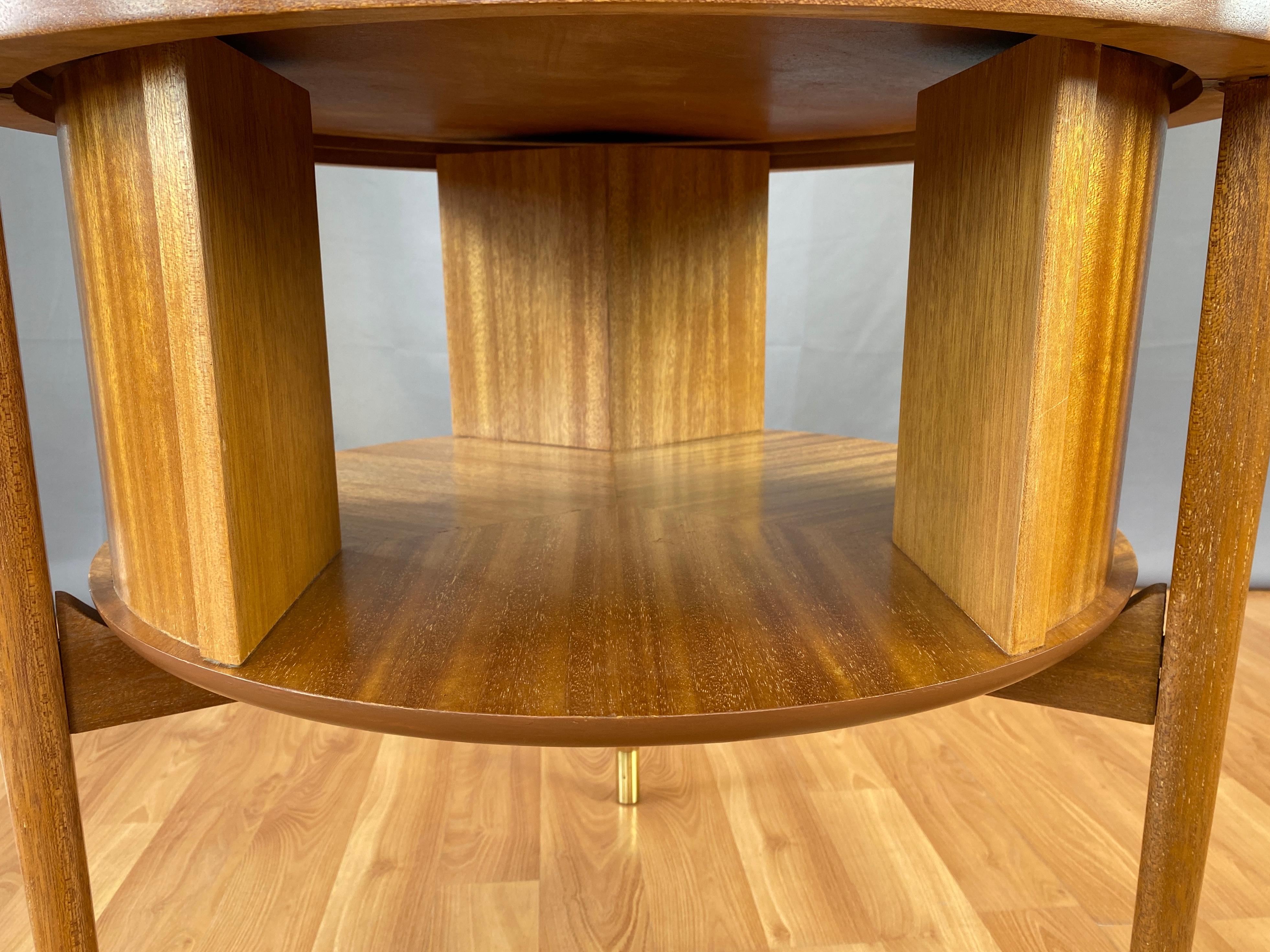 Mahogany Drum Table John Keal for Brown-Saltman circa 1950s 1