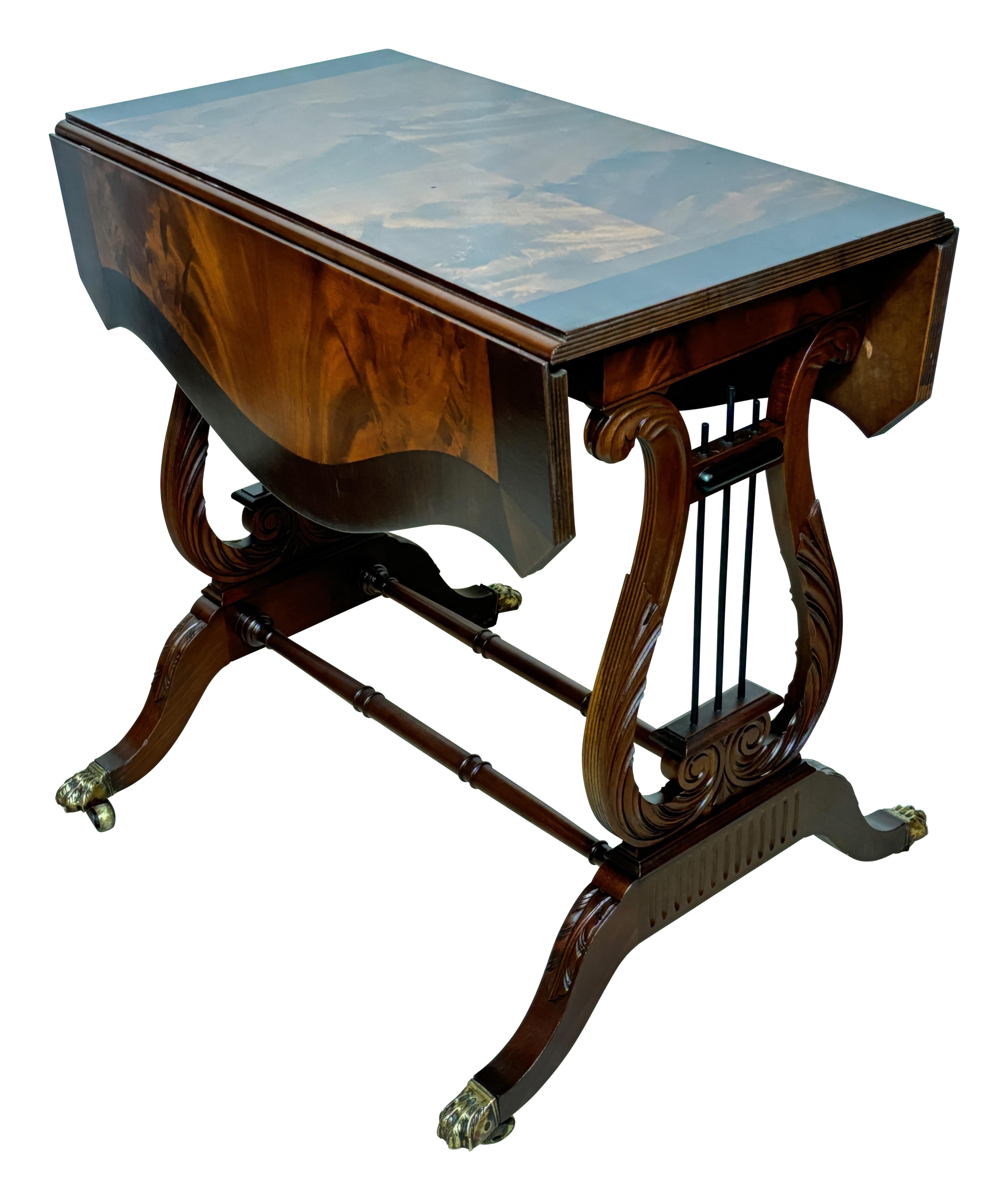 20th Century Mahogany Duncan Phyfe Drop Leaf Table For Sale
