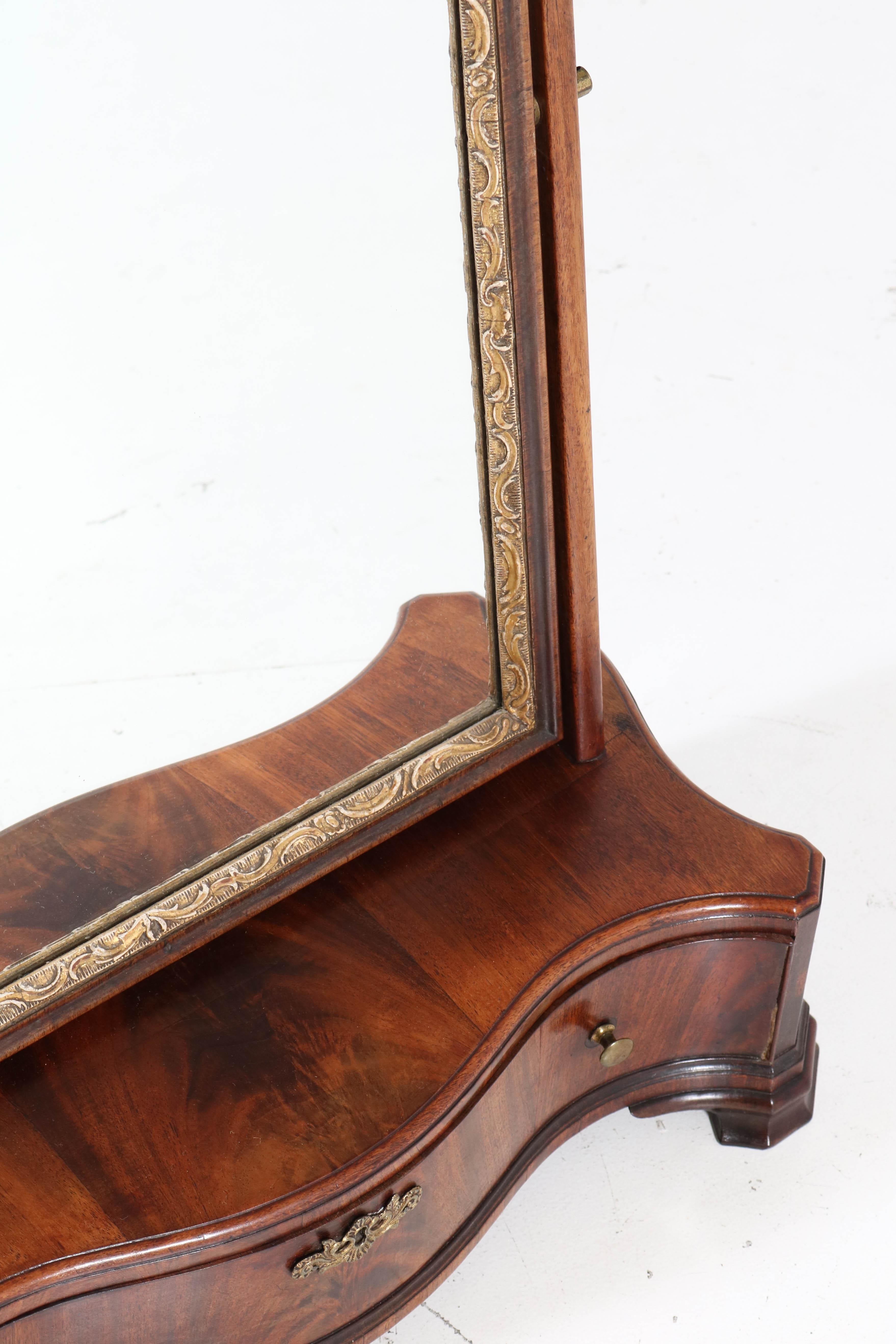 Mid-19th Century Mahogany Dutch Biedermeier Table Mirror or Vanity, 1830s For Sale