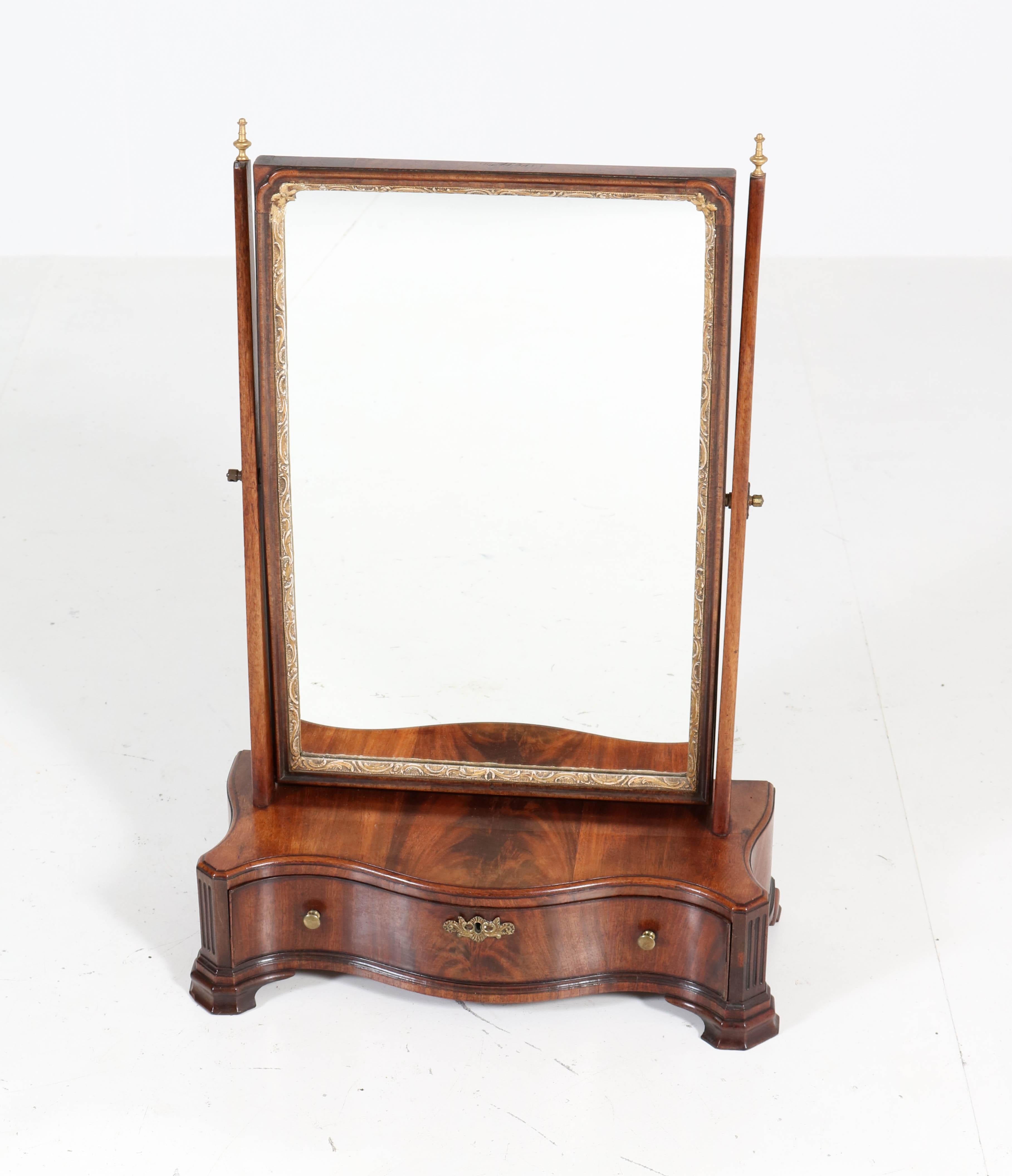 Mahogany Dutch Biedermeier Table Mirror or Vanity, 1830s For Sale 1