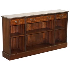 Mahogany Dwarf Open Library Bookcase with Drawers Sideboard Sized Very Nice