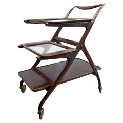 Mahogany Early Mod. 65 Serving Cart by Ico & Luisa Parisi for De Baggis, 1952
