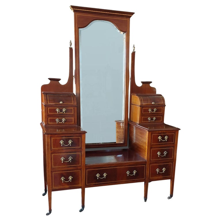 Mahogany Edwardian Mirrored Dressing Table For Sale at 1stDibs Mahogany Edwardian Mirrored Dressing Table For Sale at 1stDibs