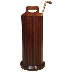 Mahogany Edwardian Period Country House Demilune Stick/Umbrella Stand
