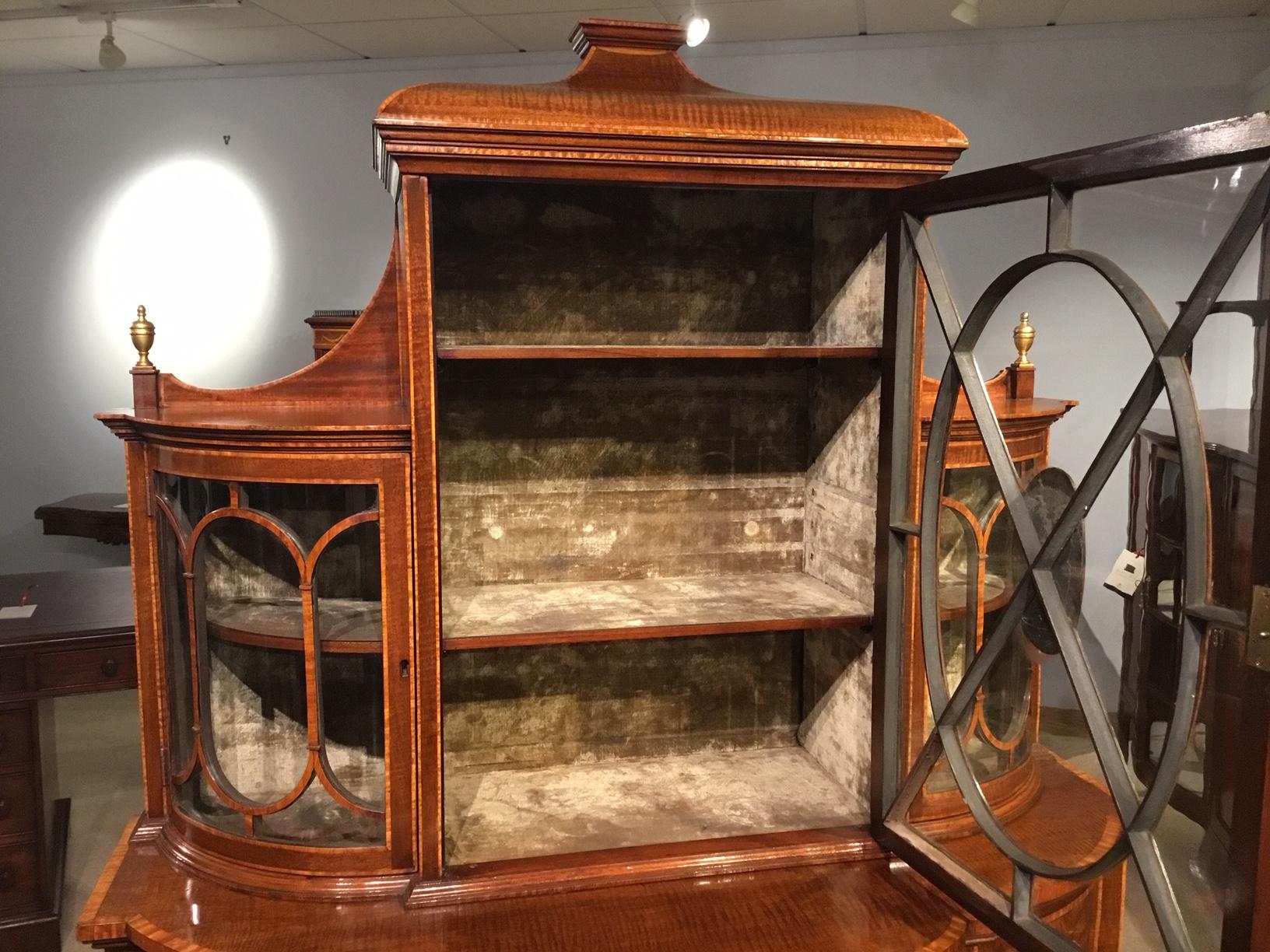 Mahogany Edwardian Period Sheraton Revival Display Cabinet 1