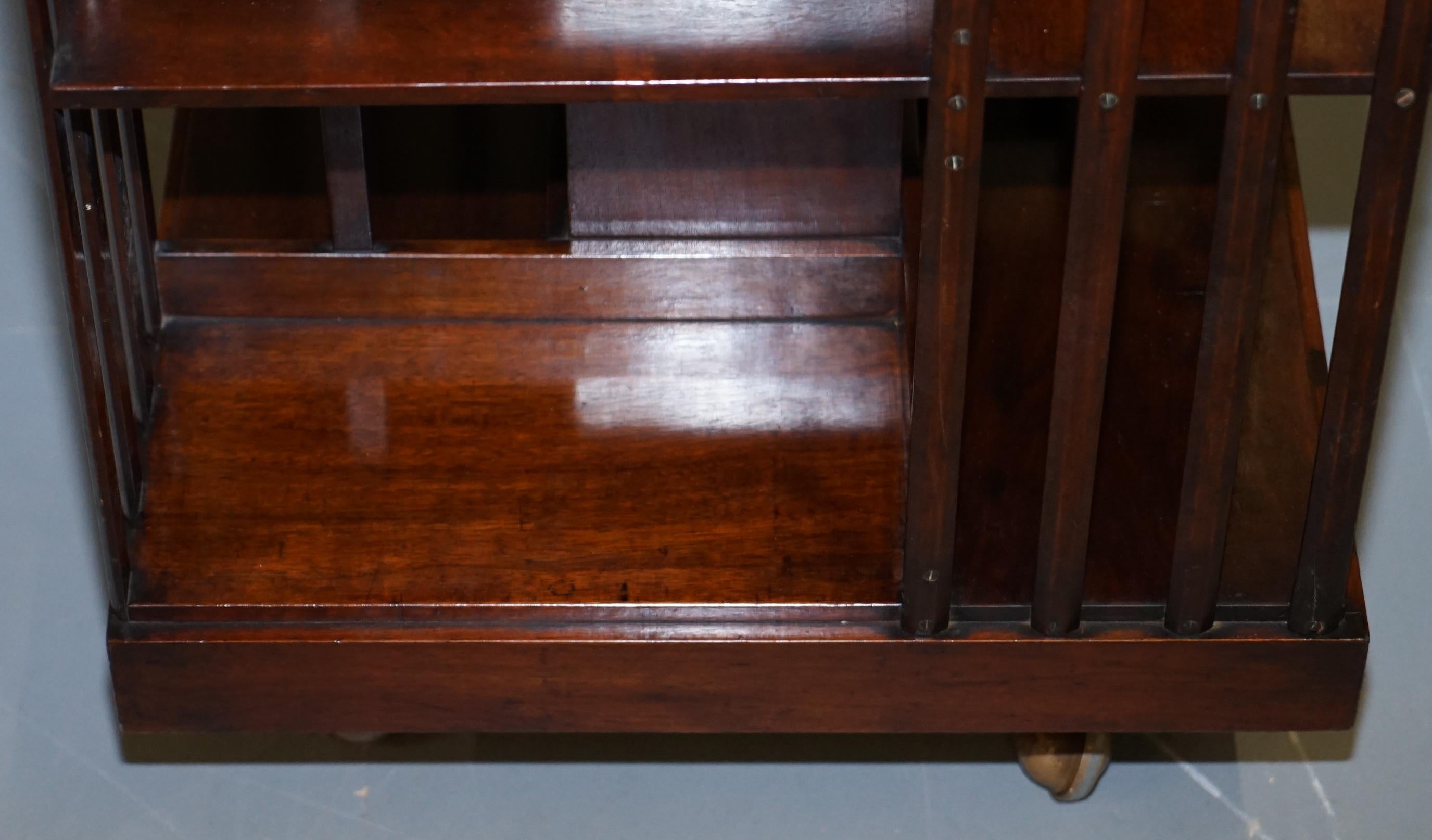 Early 20th Century Mahogany Edwardian Revolving Library Bookcase Great Side Table Size on Wheels