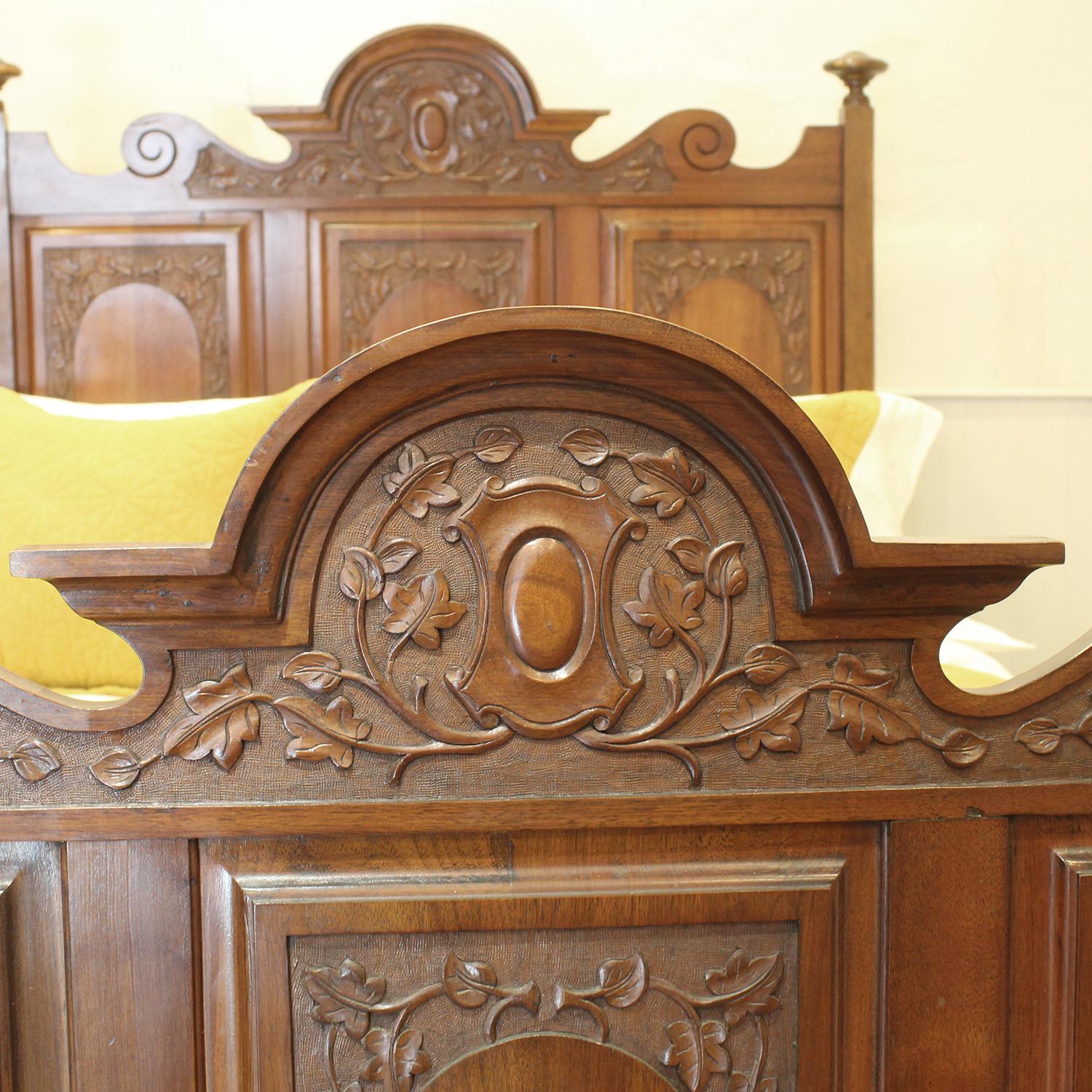 British Mahogany Edwardian Wooden Bed, WD41