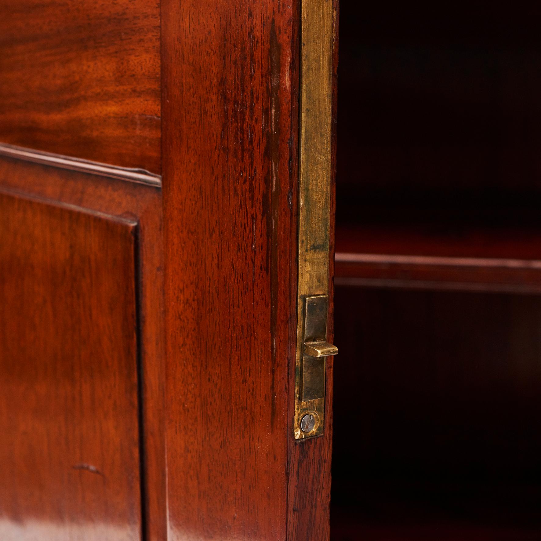 Mahogany Empire Cabinet with Glass Doors from Danish, West Indies 1