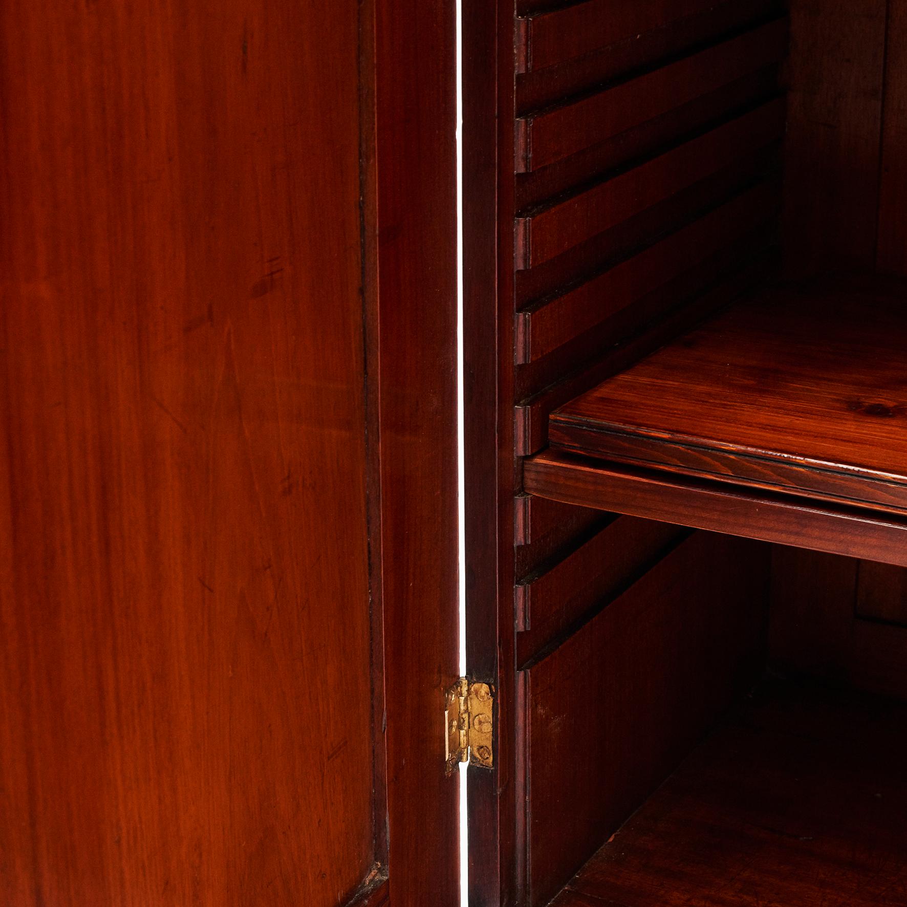 Mahogany Empire Cabinet with Glass Doors from Danish, West Indies 2