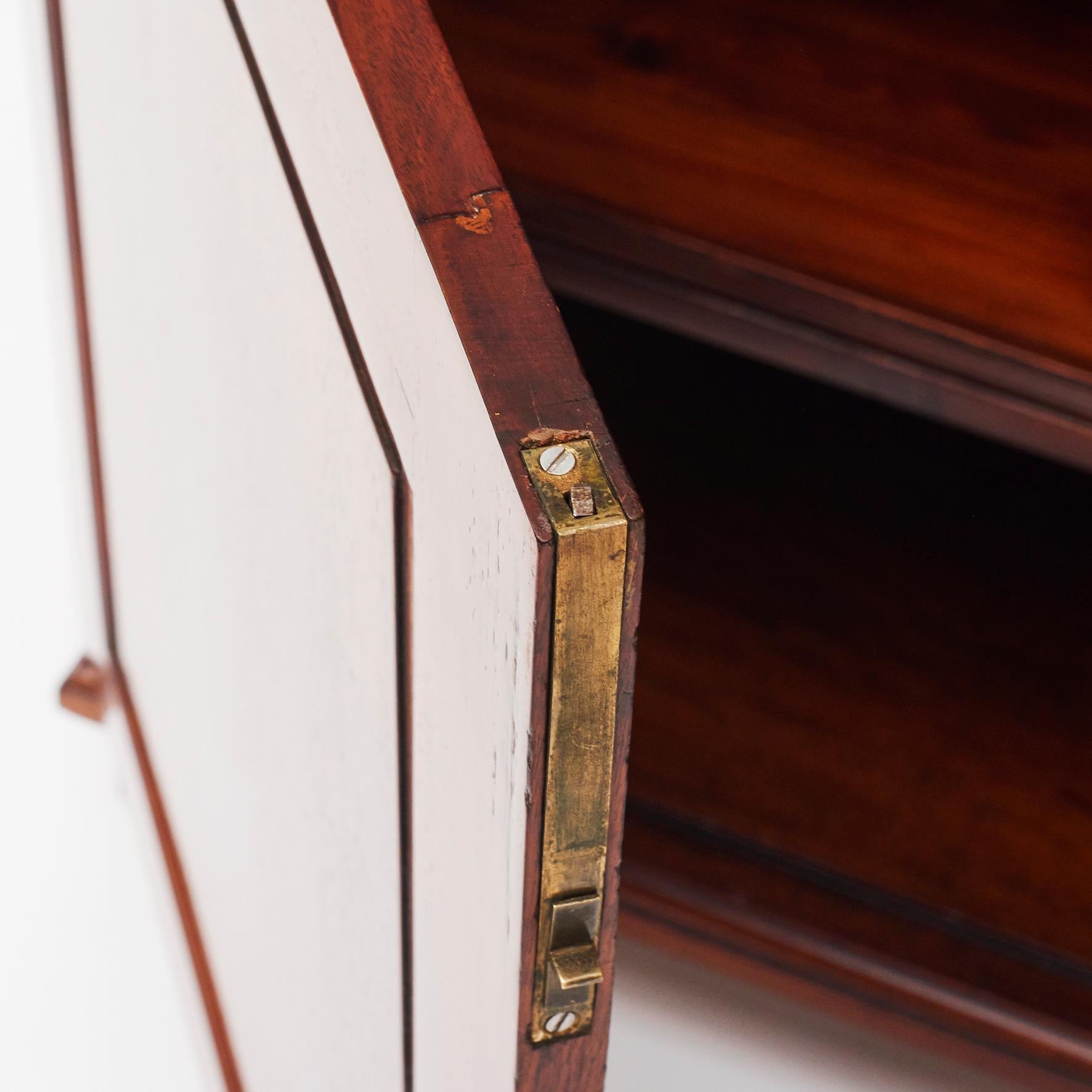 Mahogany Empire Cabinet with Glass Doors from Danish, West Indies 6