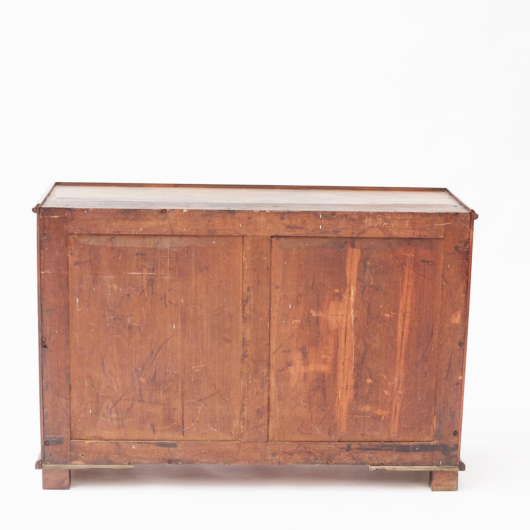 Mahogany Empire Cabinet with Glass Doors from Danish, West Indies 7