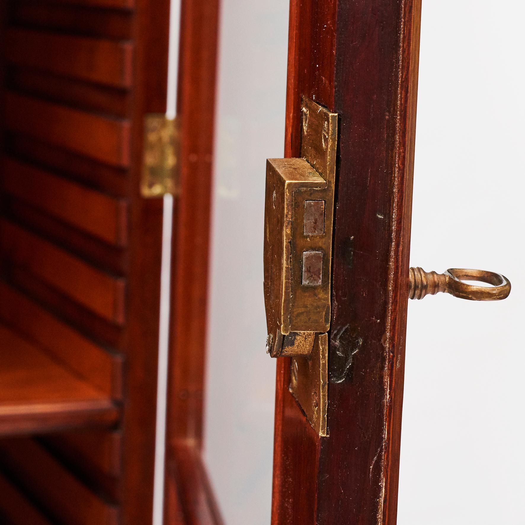 Mahogany Empire Cabinet with Glass Doors from Danish, West Indies In Good Condition In Kastrup, DK