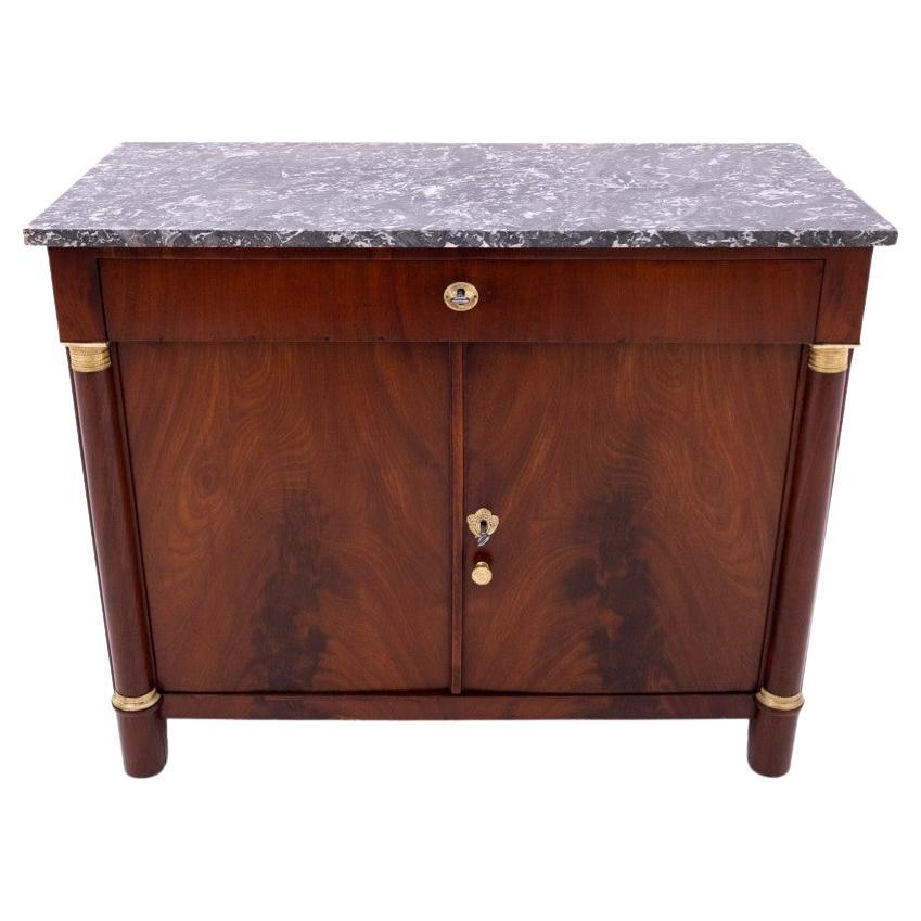Mahogany Empire chest of drawers, France, circa 1880. For Sale