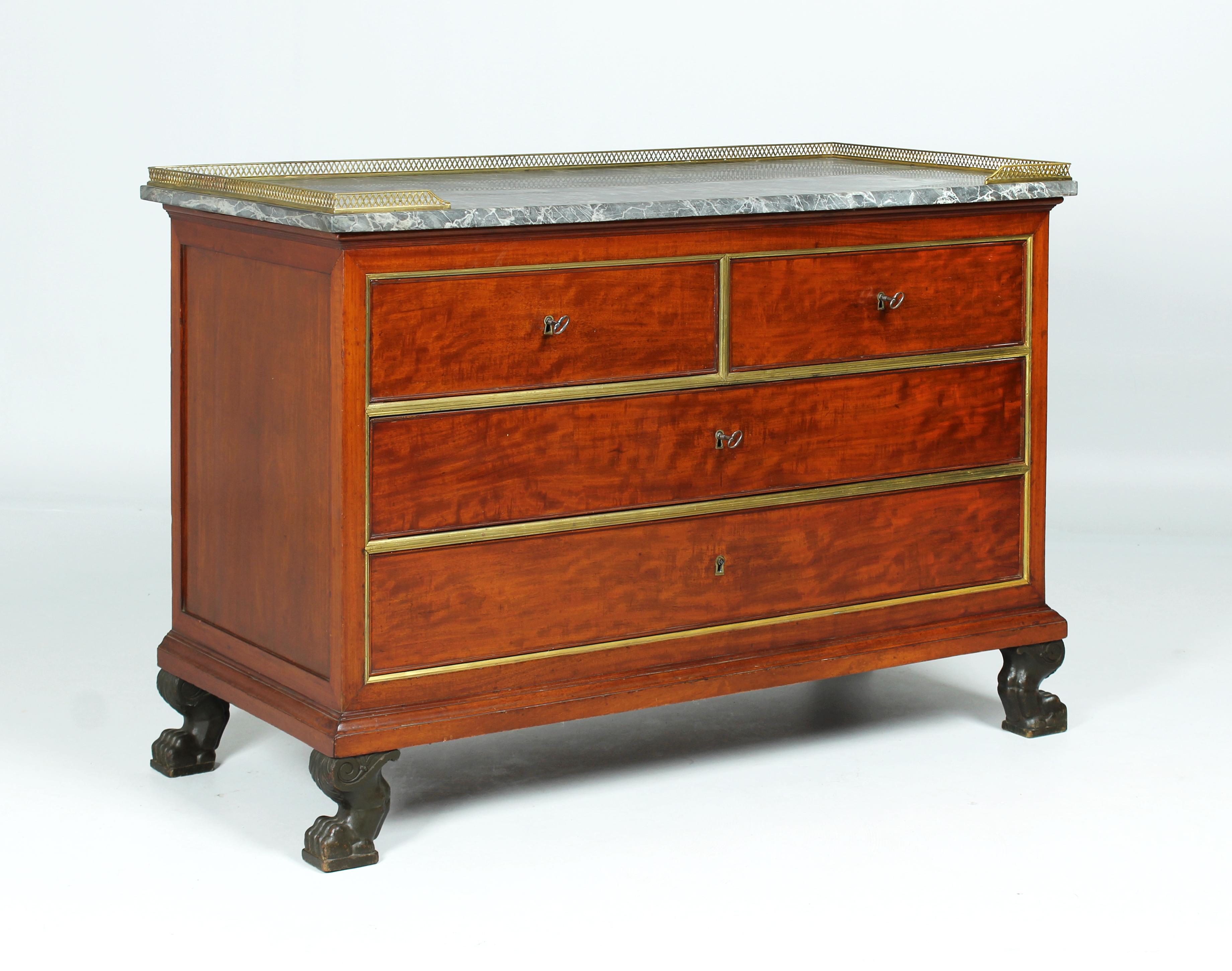 Mahogany Empire Chest Of Drawers, Stamped Jacob Frères Rue Meslée, Paris c. 1800 For Sale 6