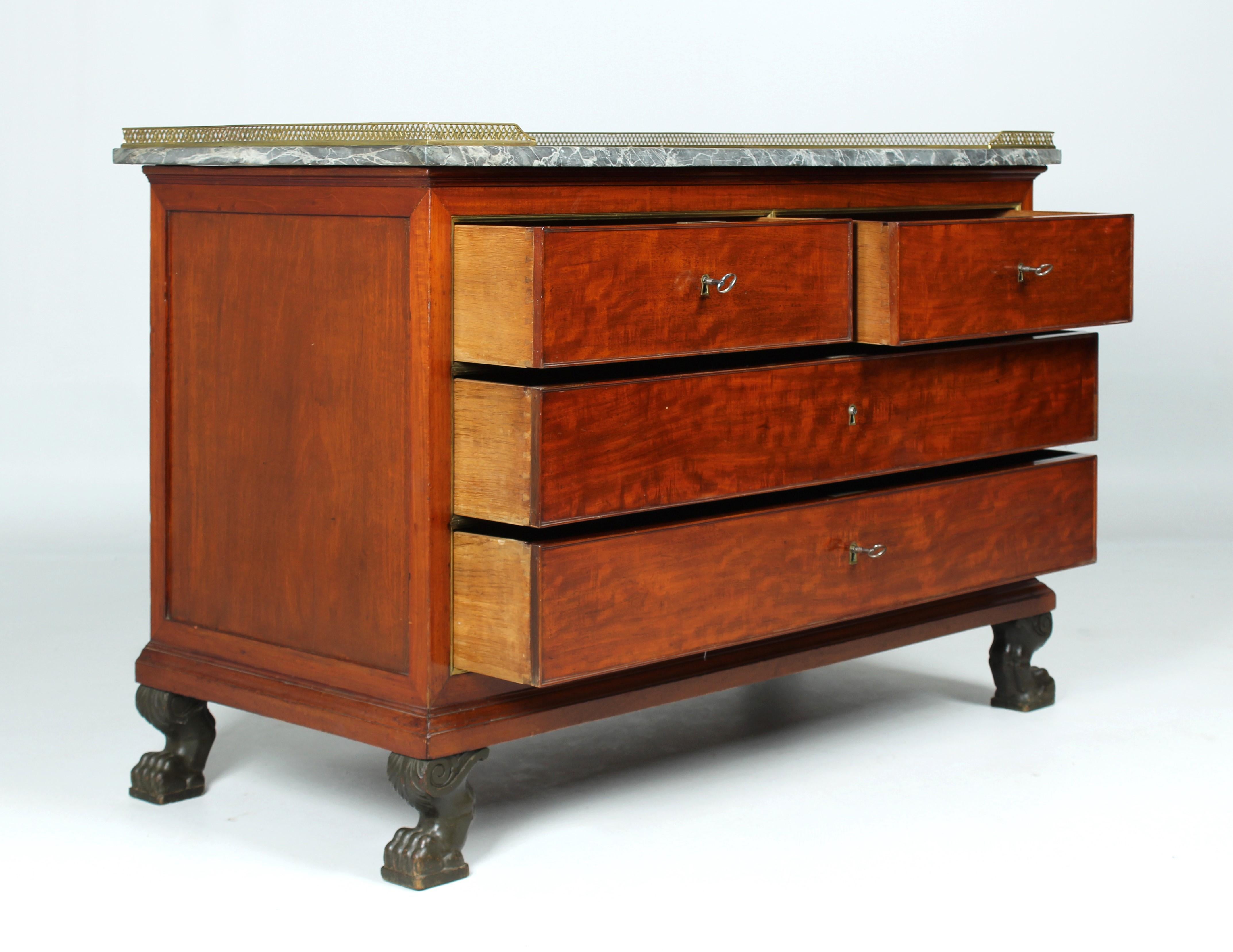 Mahogany Empire Chest Of Drawers, Stamped Jacob Frères Rue Meslée, Paris c. 1800 For Sale 2