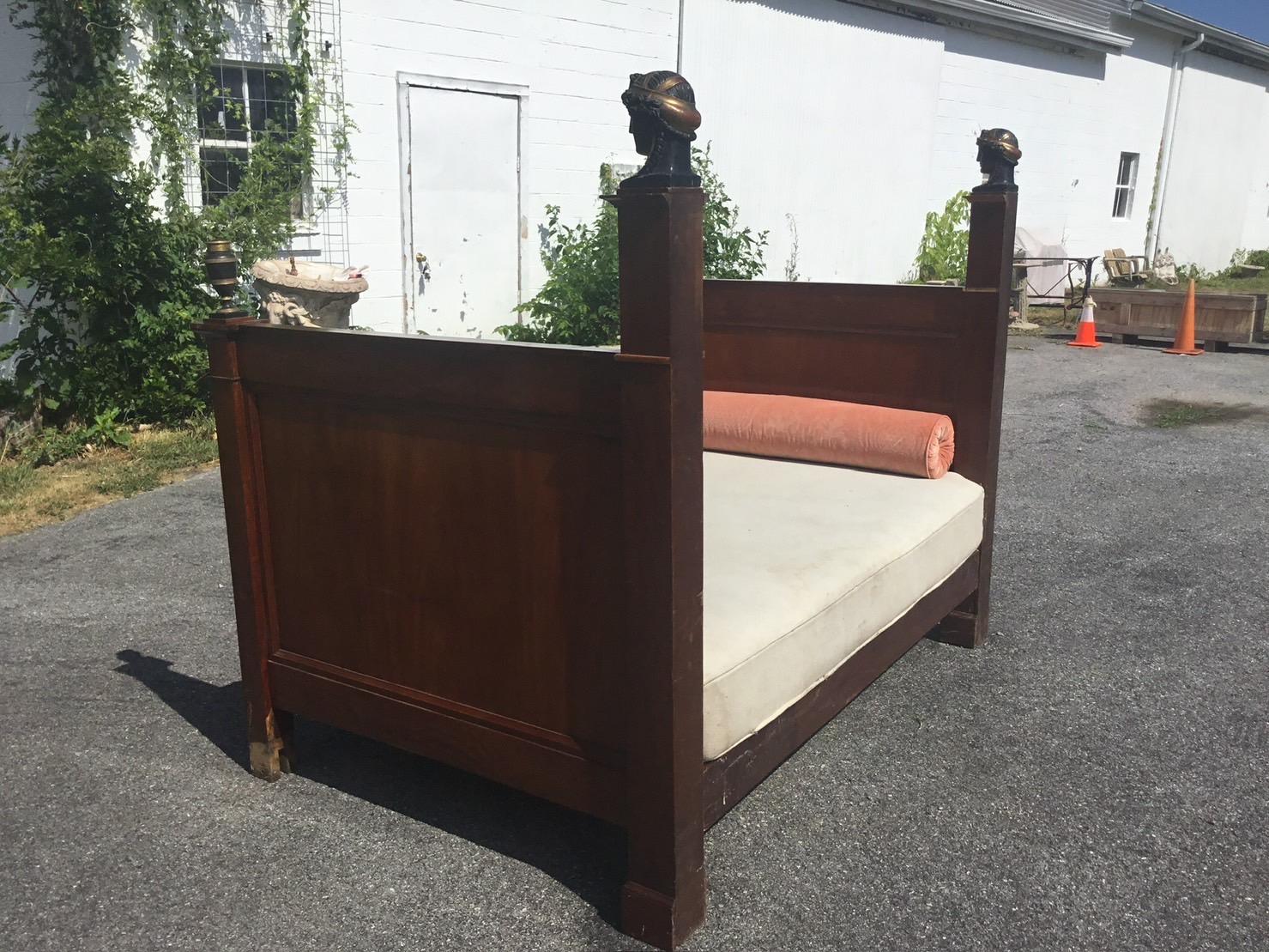 19th Century Mahogany Empire Daybed For Sale