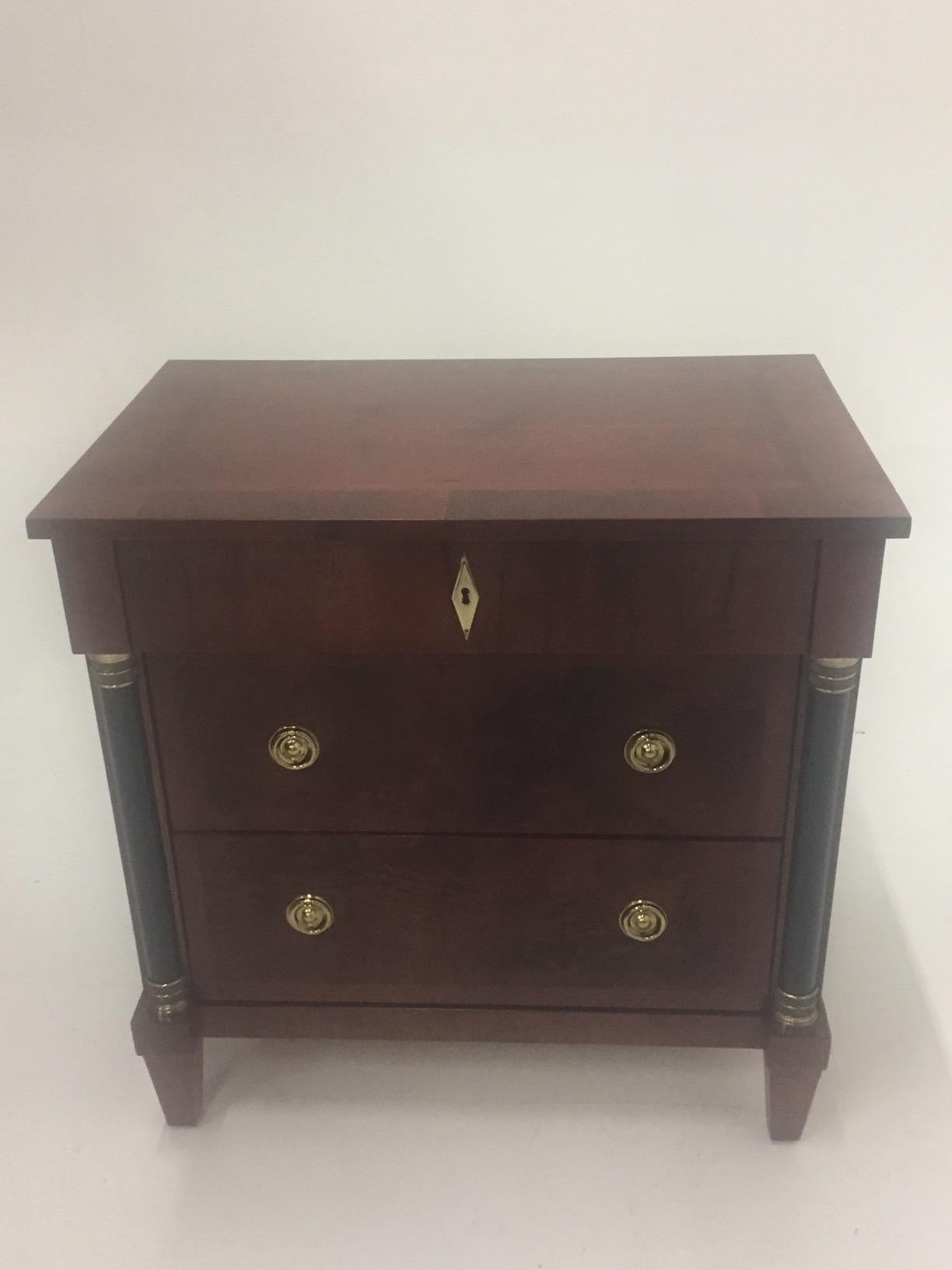 Mahogany Empire Style Small Chest of Drawers Commode 6