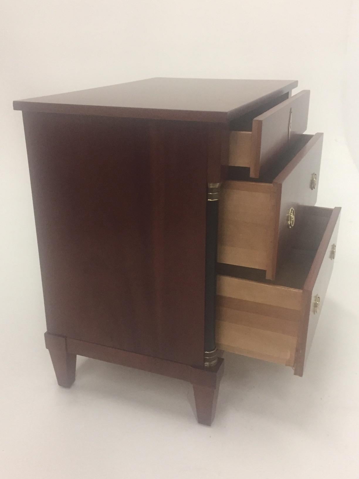 Italian Mahogany Empire Style Small Chest of Drawers Commode