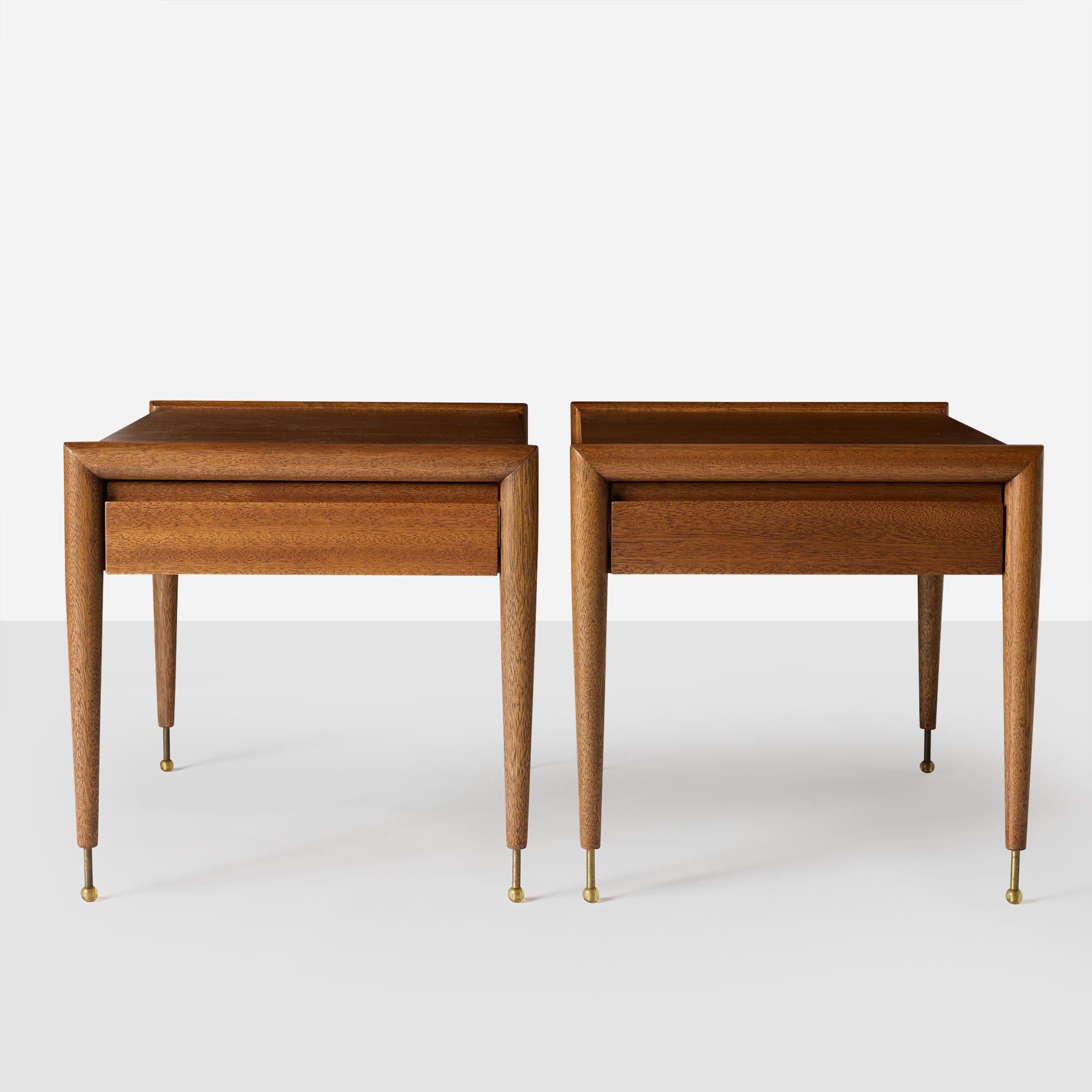 Mid-Century Modern Mahogany End Tables by John Keal for Brown Saltman For Sale